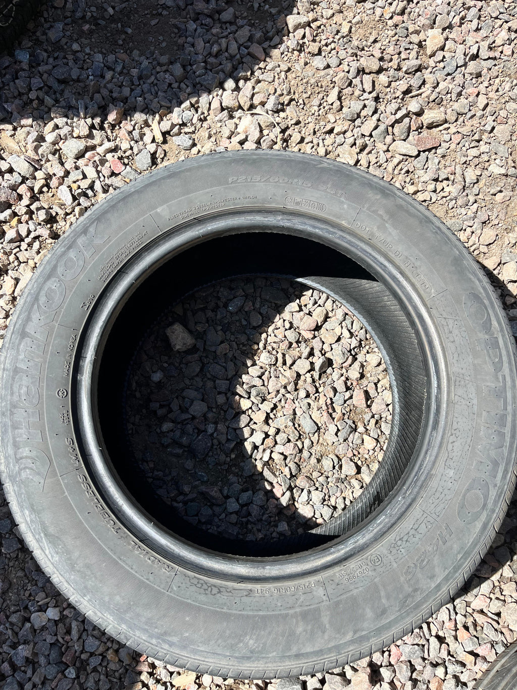215/60R16 Single (1 Used Tire) Hankook Óptimo