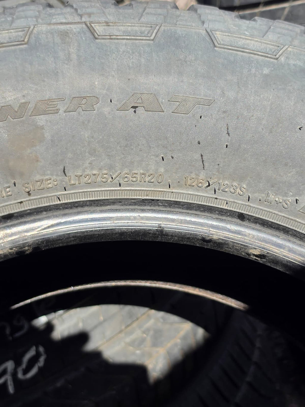 LT275/65R18 Single (1 Used Tire) Goodyear Wrangler DuraTrac