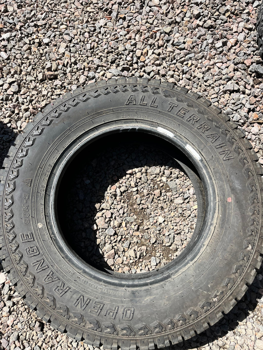 225/70R16 Single (1 Used Tire) Mazama Tires Open Range SQM-3