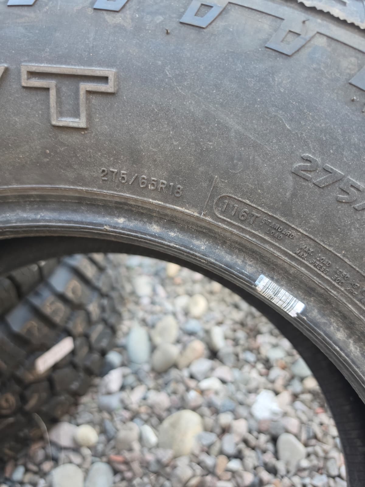 275/65R18 Single (1 Used Tire) Dean Tires Back Country Touring