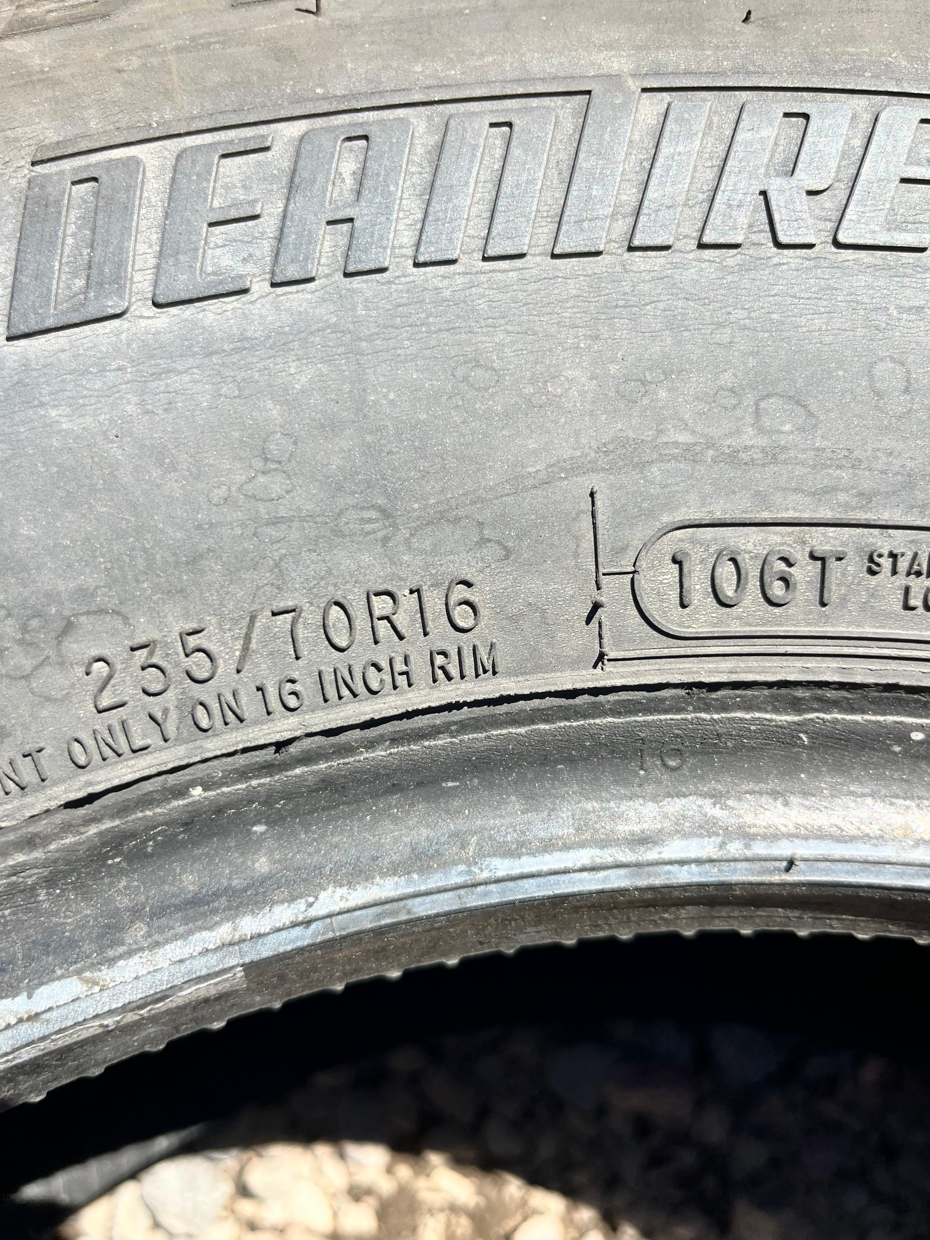 235/70R16 Single (1 Used Tire) Dean Tires Back Country