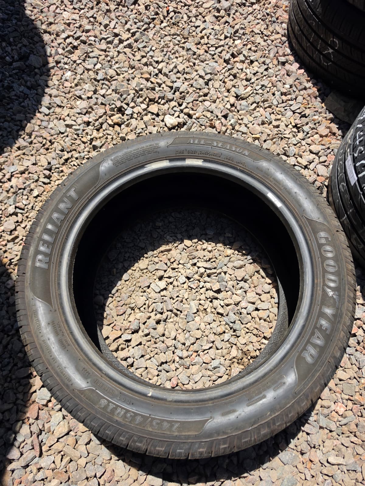 245/45R18 Single (1 Used Tire) Goodyear Reliant