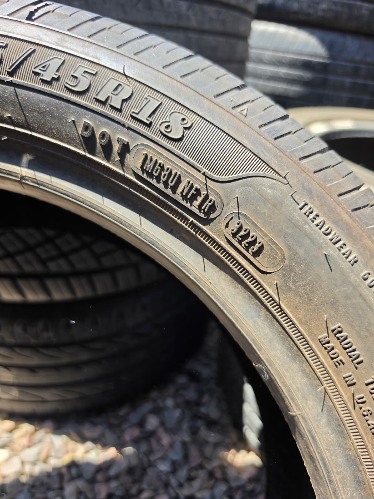 245/45R18 Single (1 Used Tire) Goodyear Reliant