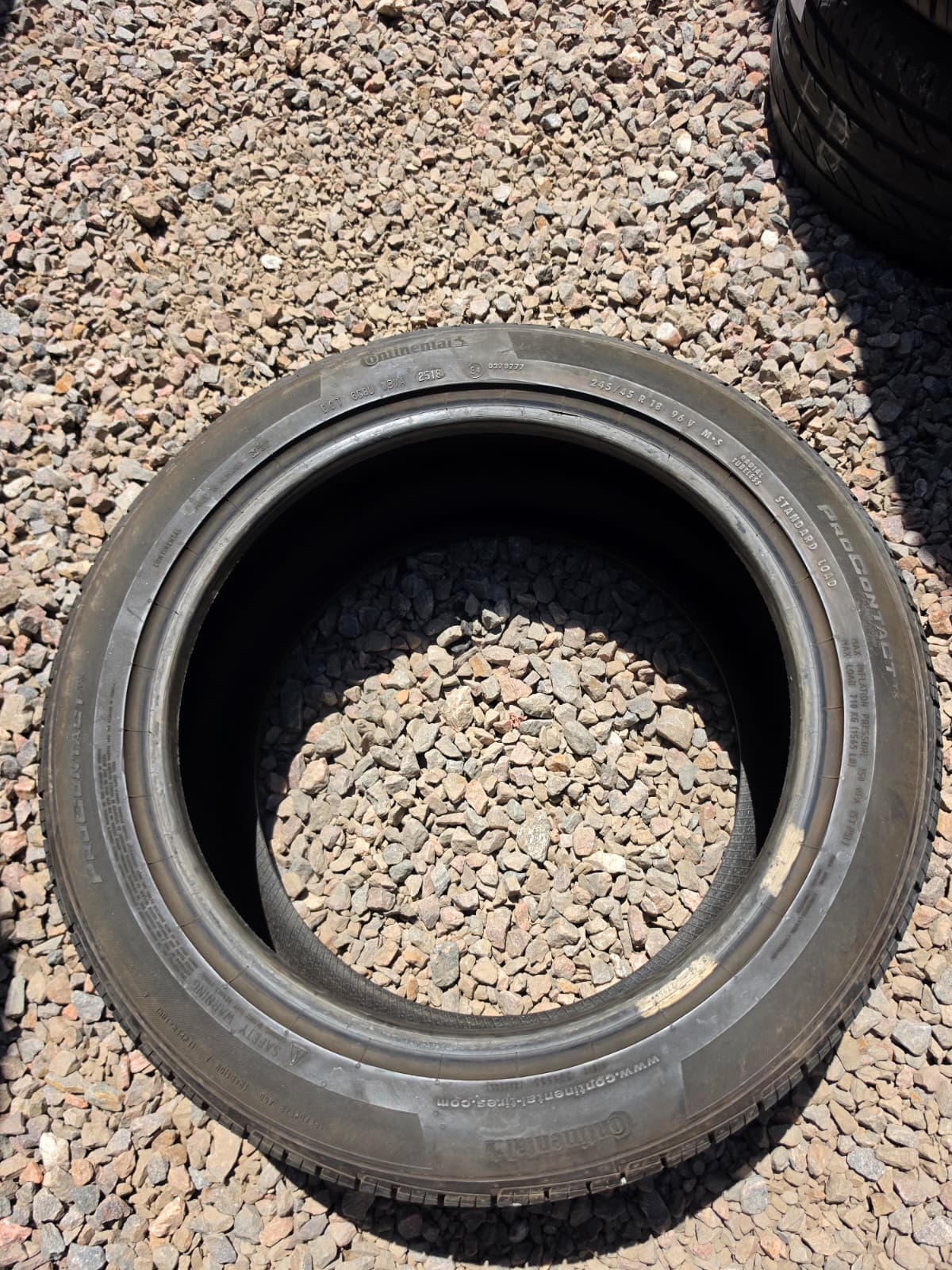 245/45R18 Single (1 Used Tire) Continental ProContact