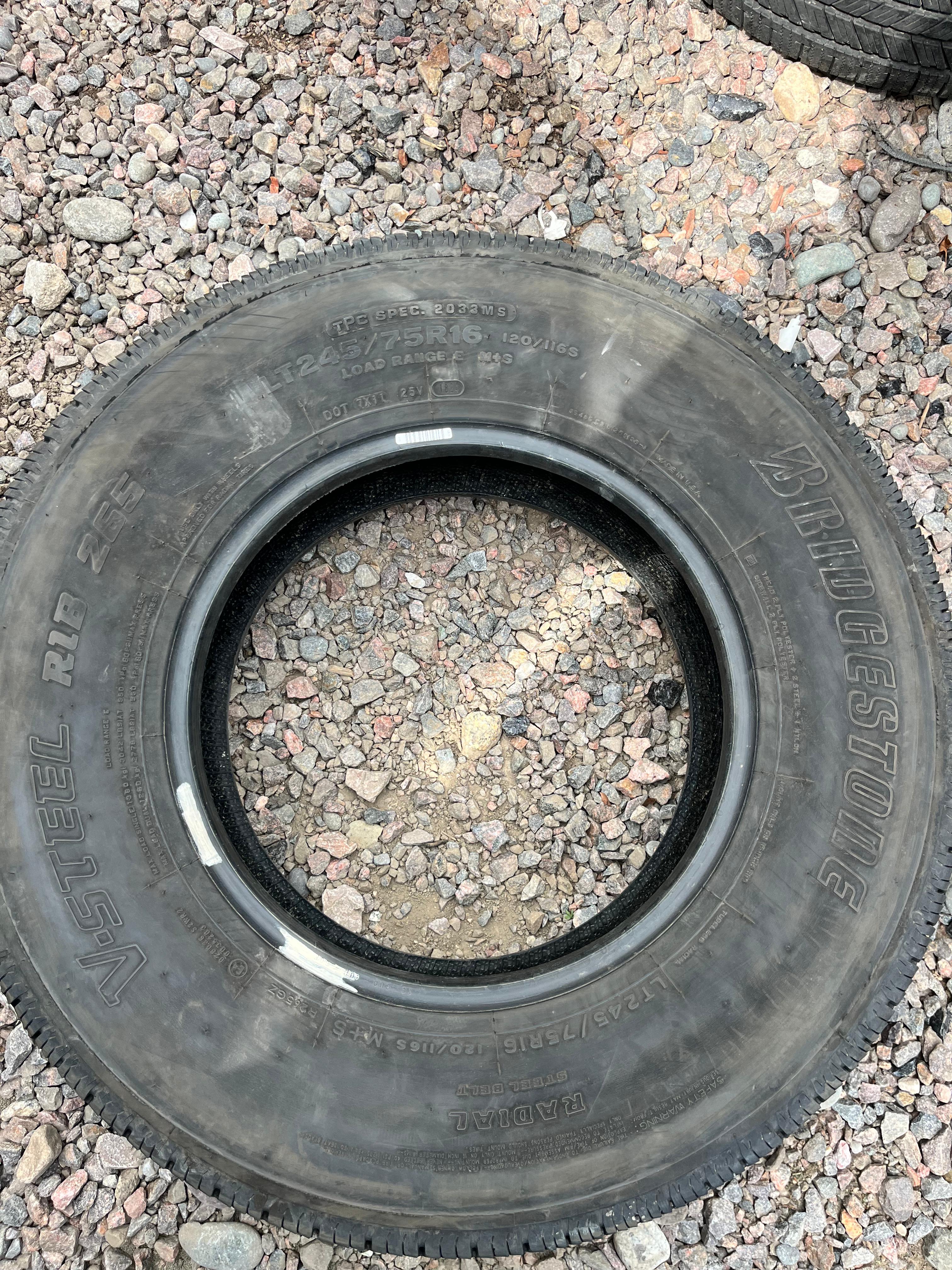 LT245/75R16 Single (1 Used Tire) Bridgestone V-Steel