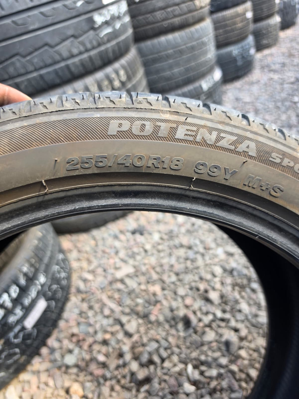 255/40R18 Single (1 Used Tire) Bridgestone Potenza Sport