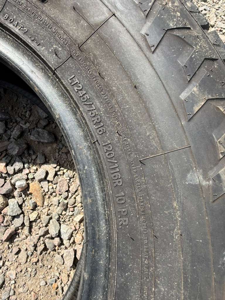 LT245/75R16 Single (1 Used Tire) Big O AT2