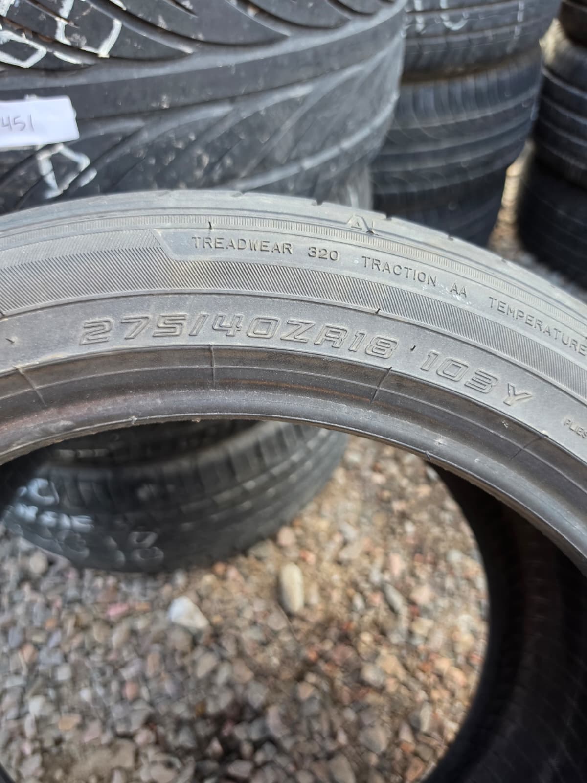 275/40ZR18 Single (1 Used Tire) Sumitomo HTR Z5