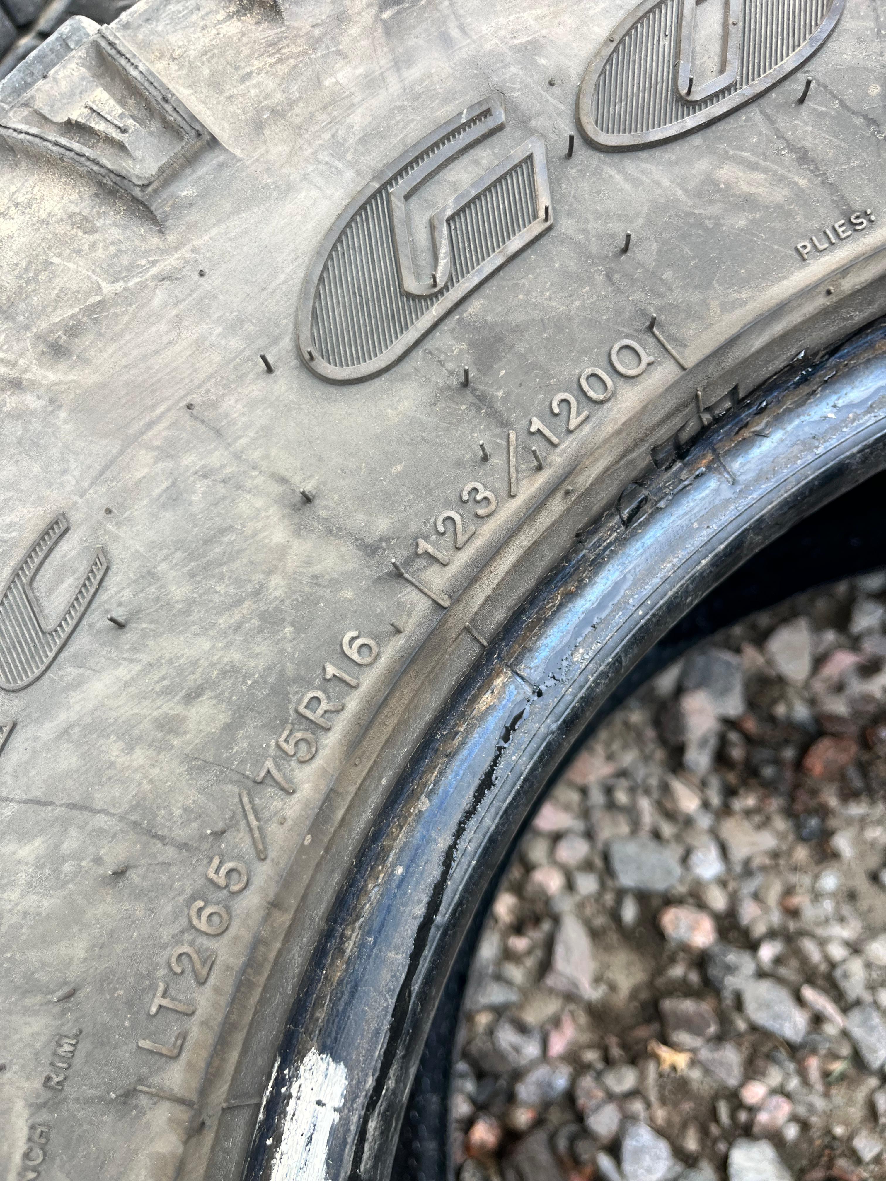 LT265/75R16 Single (1 Used Tire) Goodyear Wrangler (Duratrac)