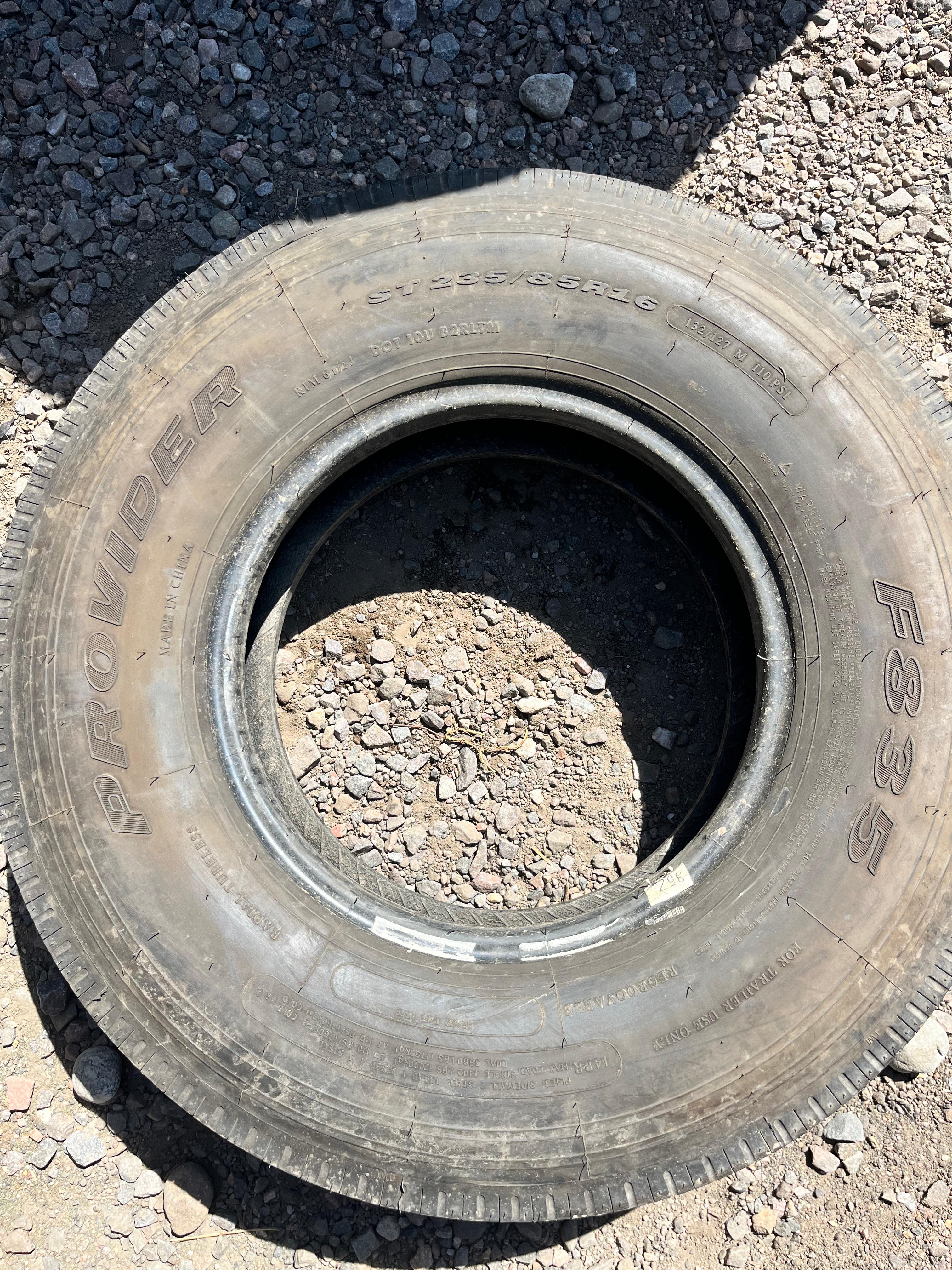 ST235/85R16 Single (1 Used Tire) Provider F835