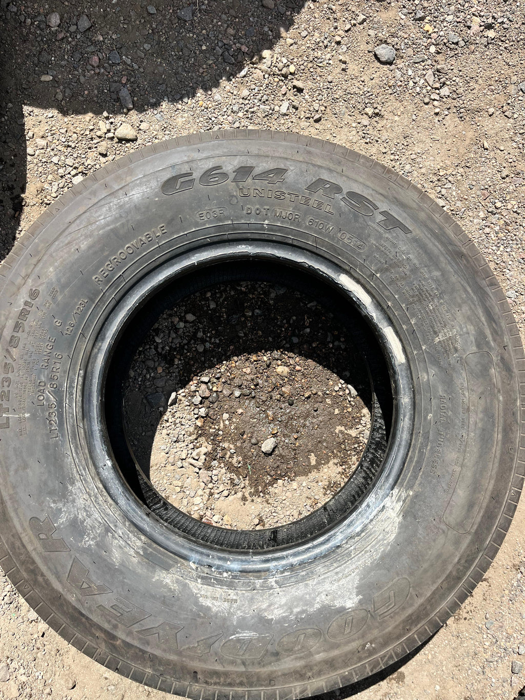 LT235/85R16 Single (1 Used Tire) Goodyear G 614 RST