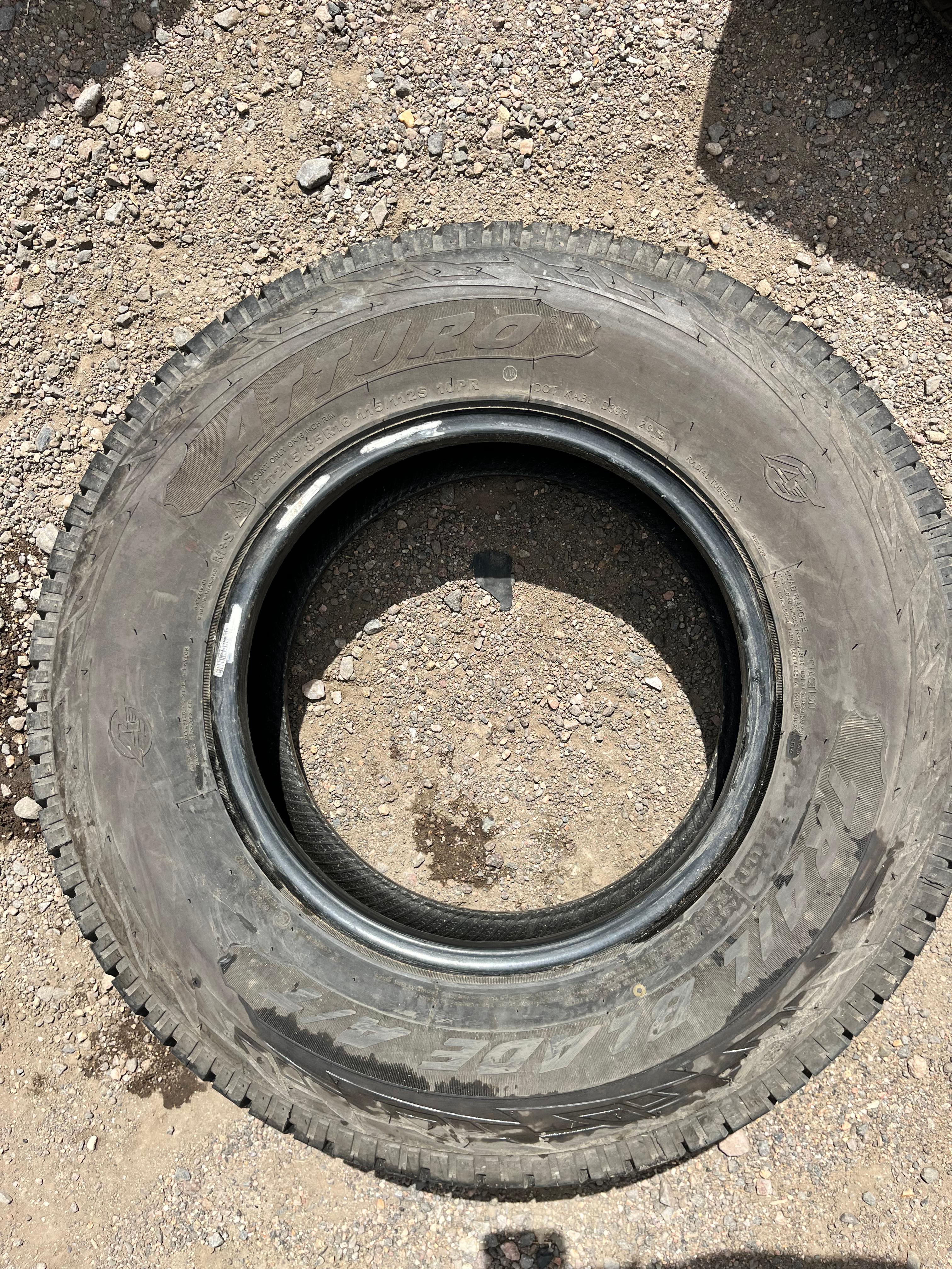 LT215/85R16 Single (1 Used Tire) Atturo Trail Blade