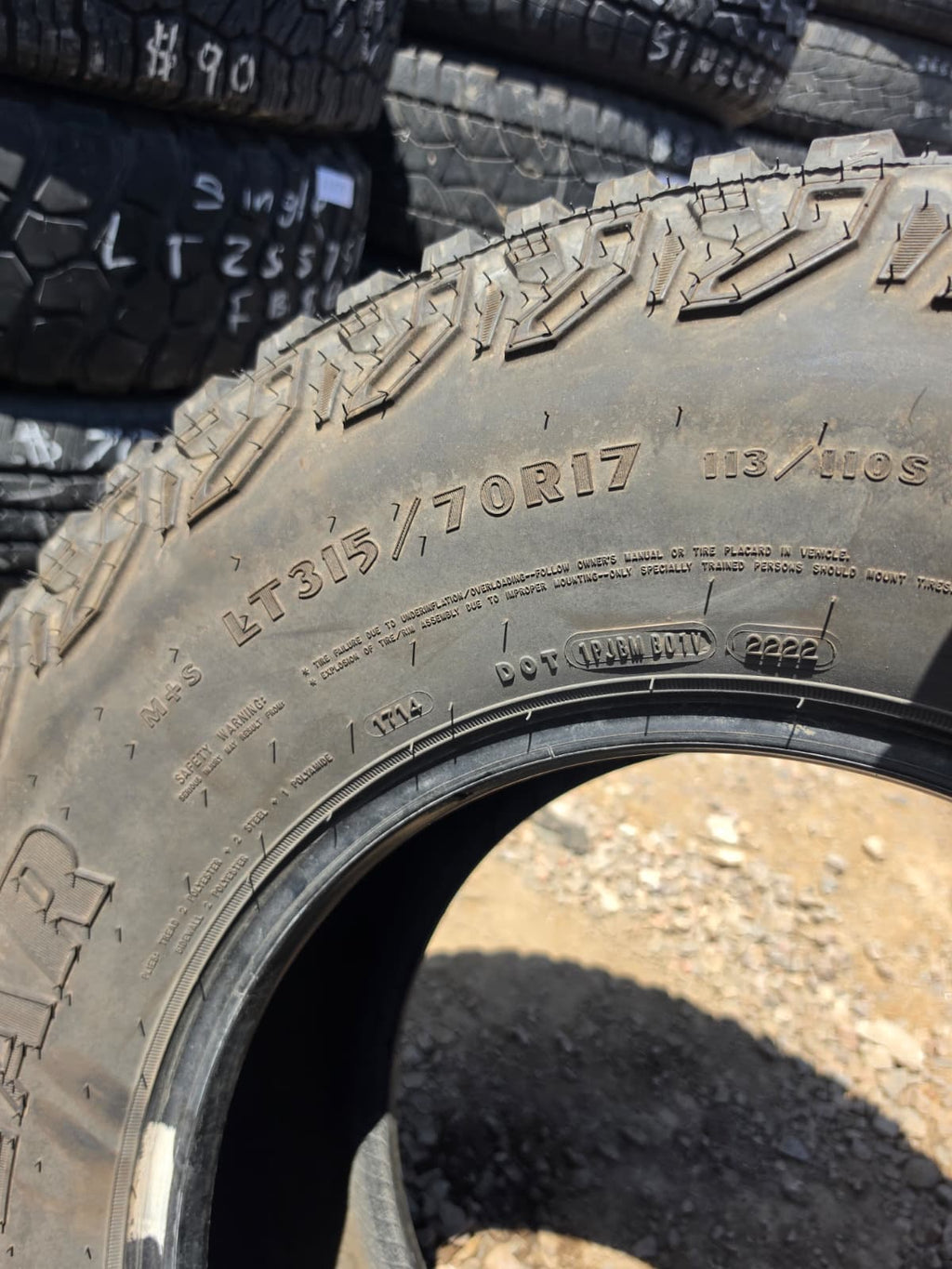 LT315/70R17 Single (1 Used Tire) Goodyear Wrangler Territory MT