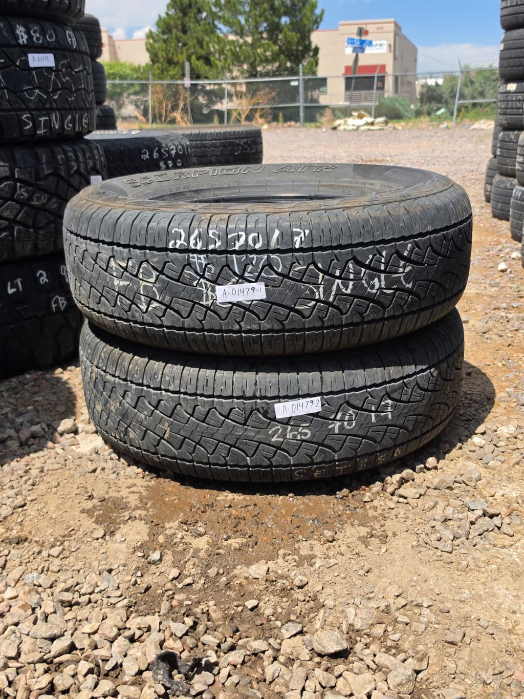 265/70R17 Pair (2 Used Tires) Pirelli Scorpion ATR