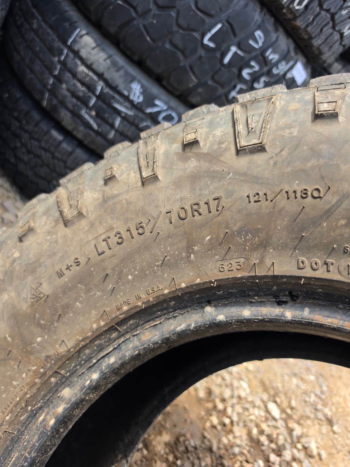 LT315/70R17 Single (1 Used Tire) Goodyear Wrangler DuraTrac