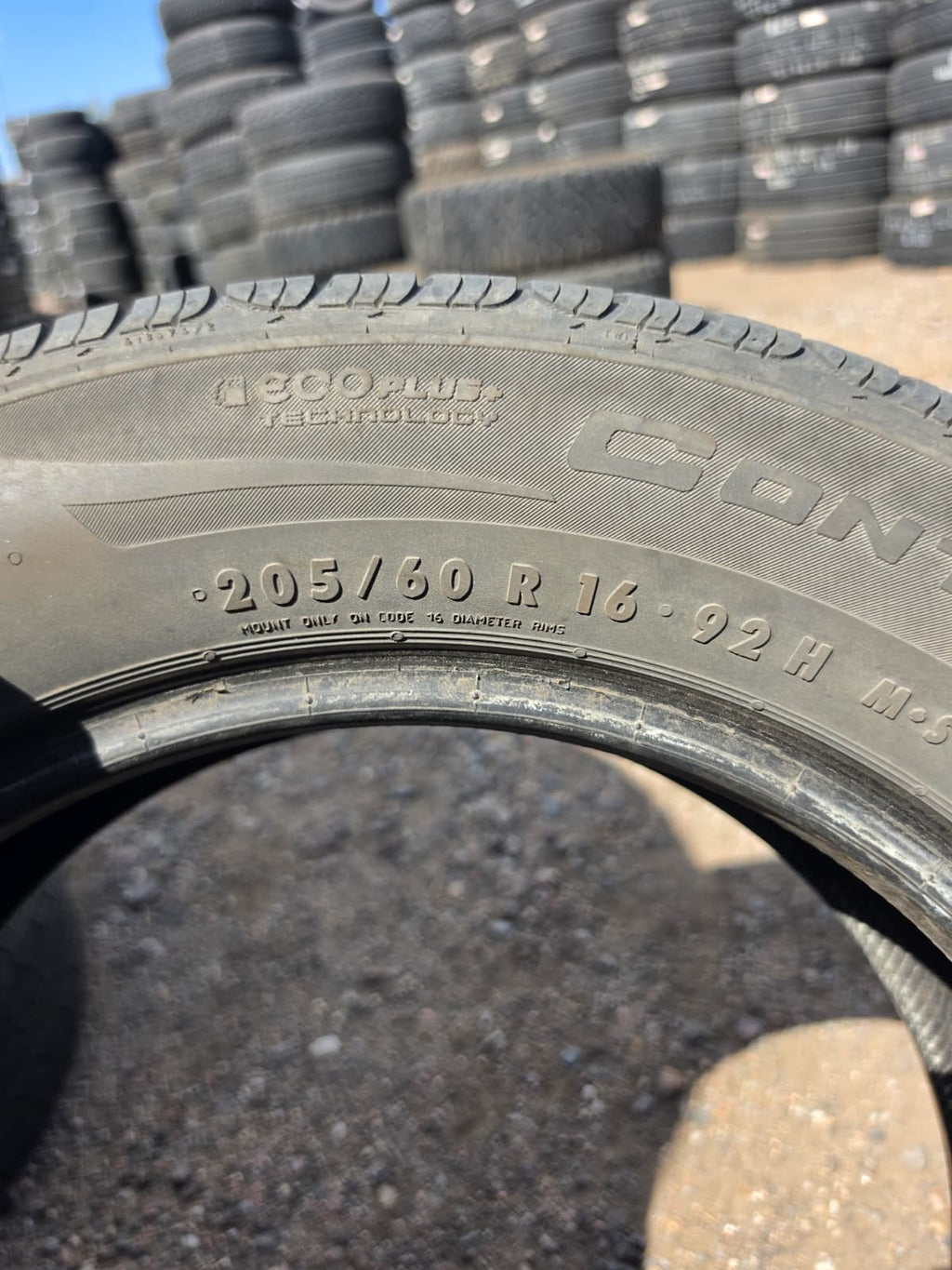 205/60R16 Pair (2 Used Tires) Continental Control Contact
