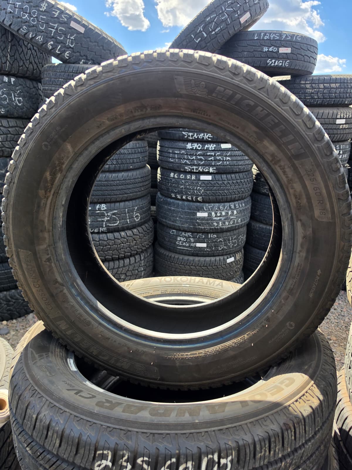 225/60R18 Single (1 Used Tire) Michelin Cross Climate2