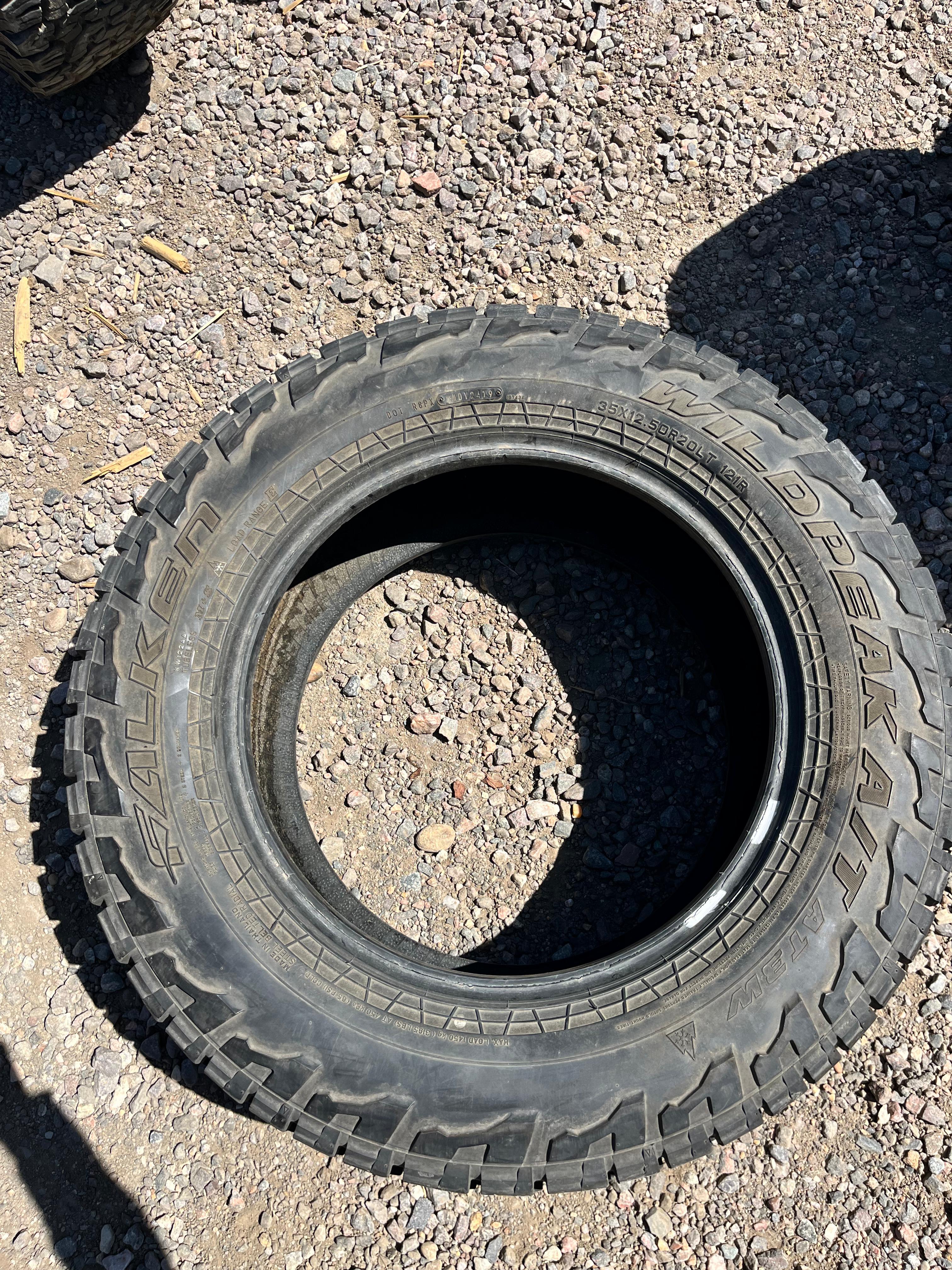 LT35X12.50R20  Single (1 Used Tire) Falken Wildpeak AT3w