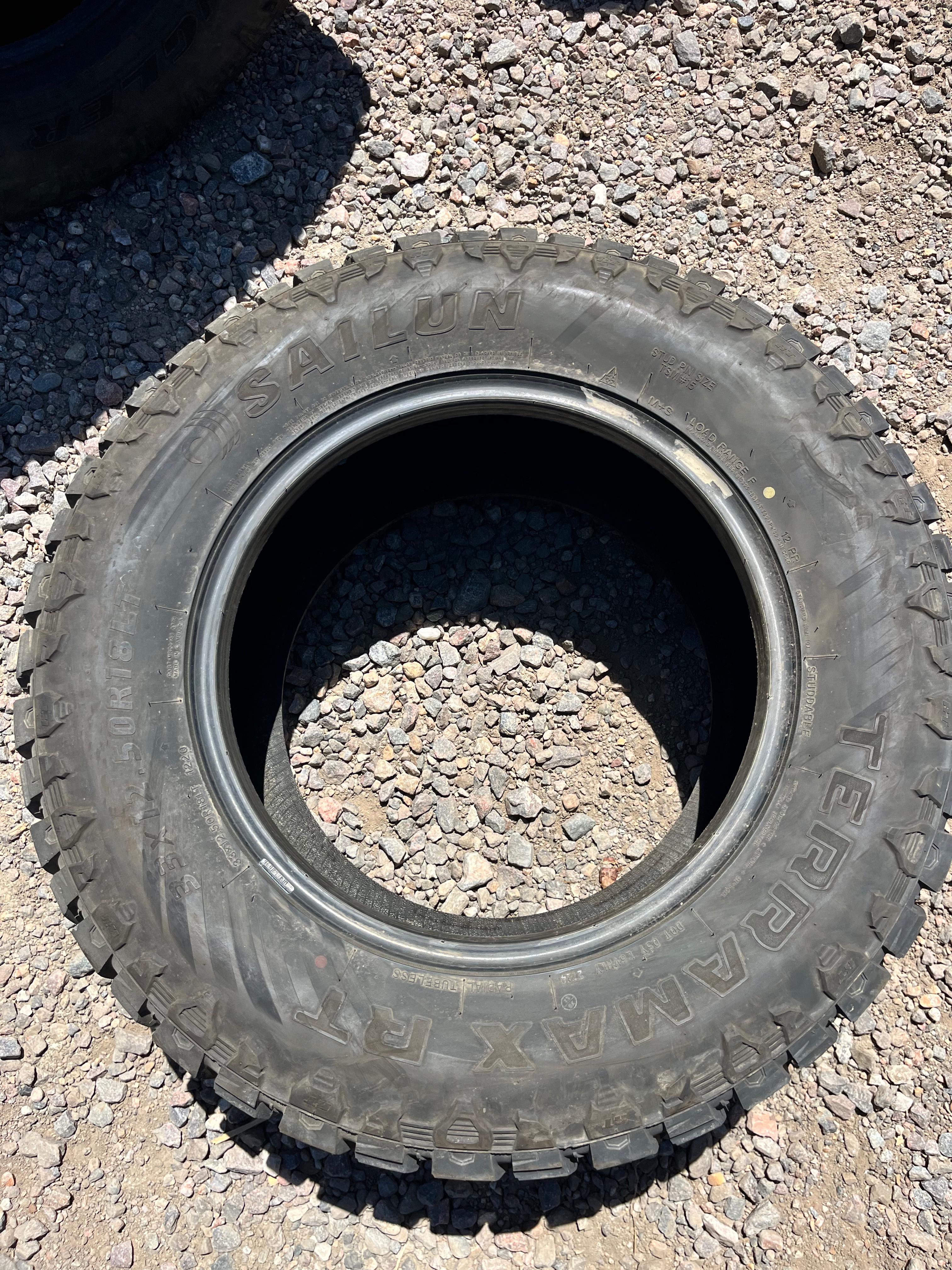 LT33x12.50R18 Single (1 Used Tire) Sailun Terramax RT