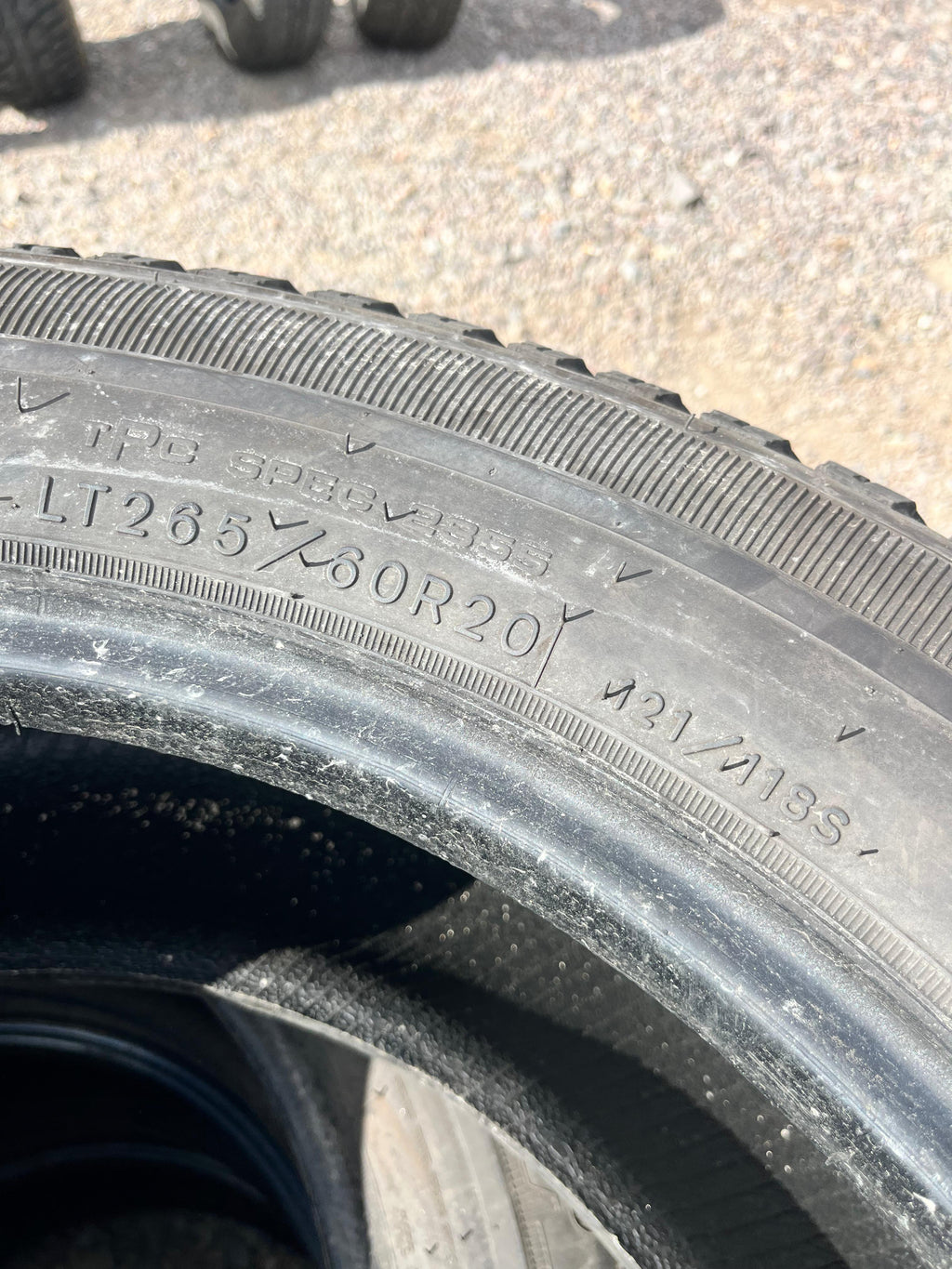 LT265/60R20 Set (4 Used Tires) Goodyear Wrangler SR-A