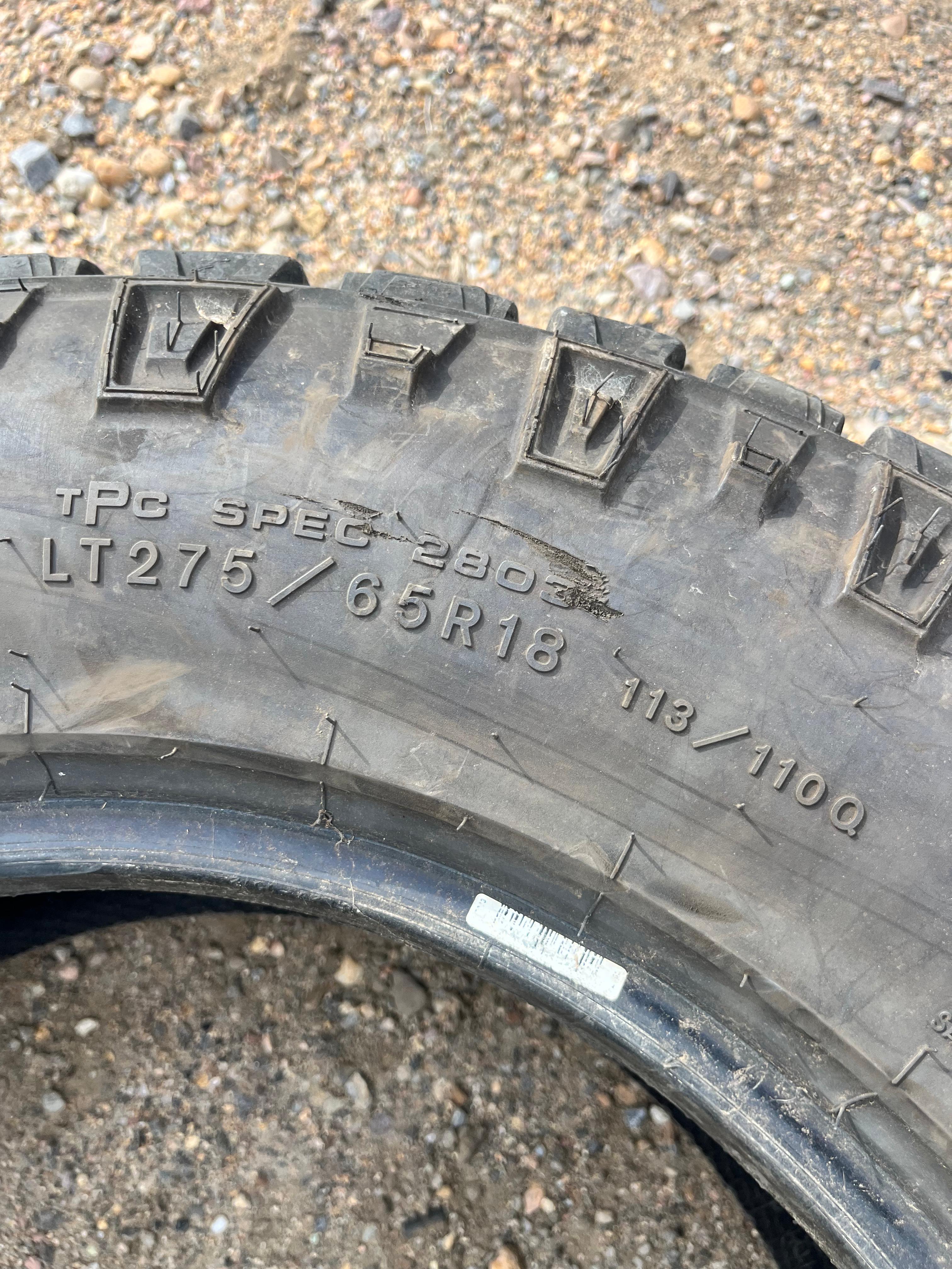 LT275/65R18 Pair (2 Used Tires) Goodyear Wrangler (Duratrac)
