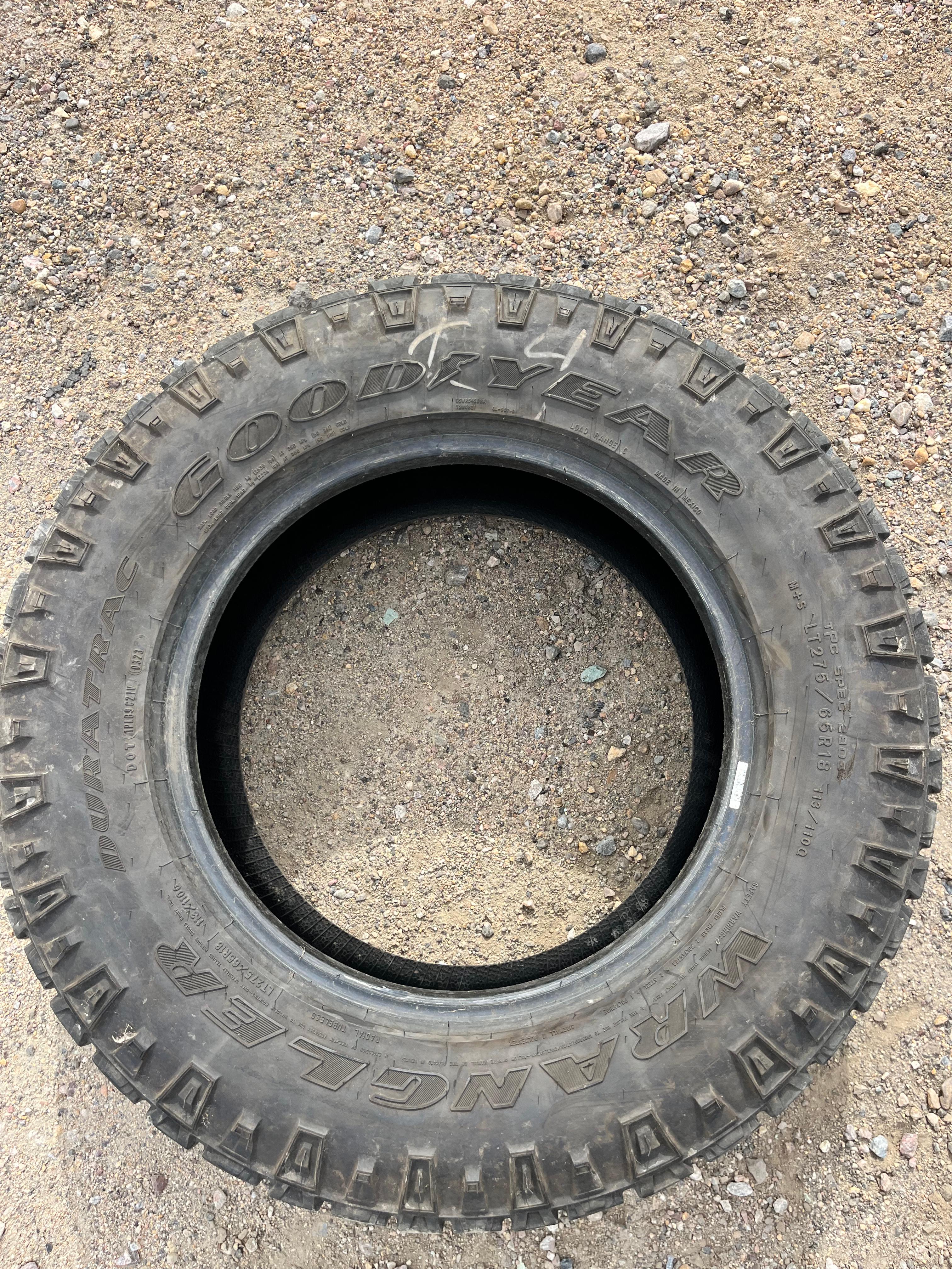 LT275/65R18 Pair (2 Used Tires) Goodyear Wrangler (Duratrac)
