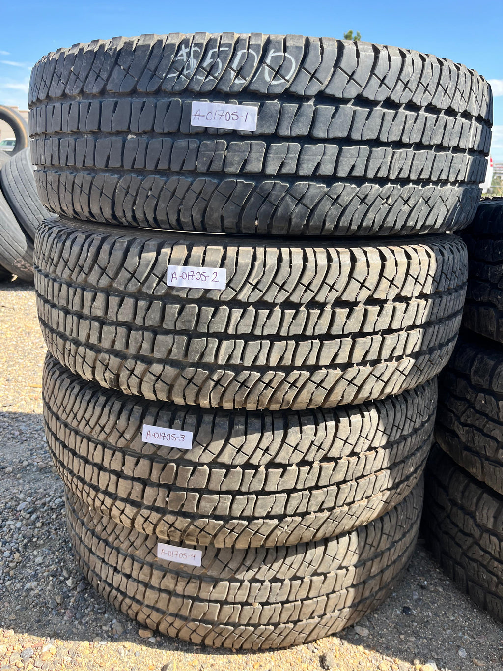 LT245/75R17 Set (4 Used Tires) Michelin LTX