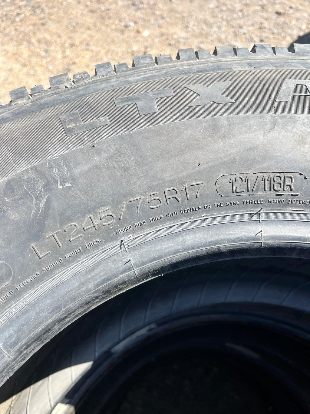 LT245/75R17 Set (4 Used Tires) Michelin LTX
