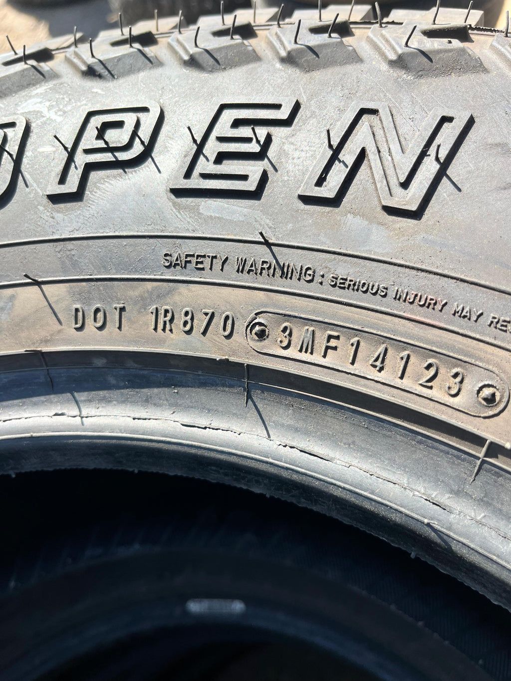 265/70R17 Set (4 Used Tires) Open Range All Terrain SQM-3
