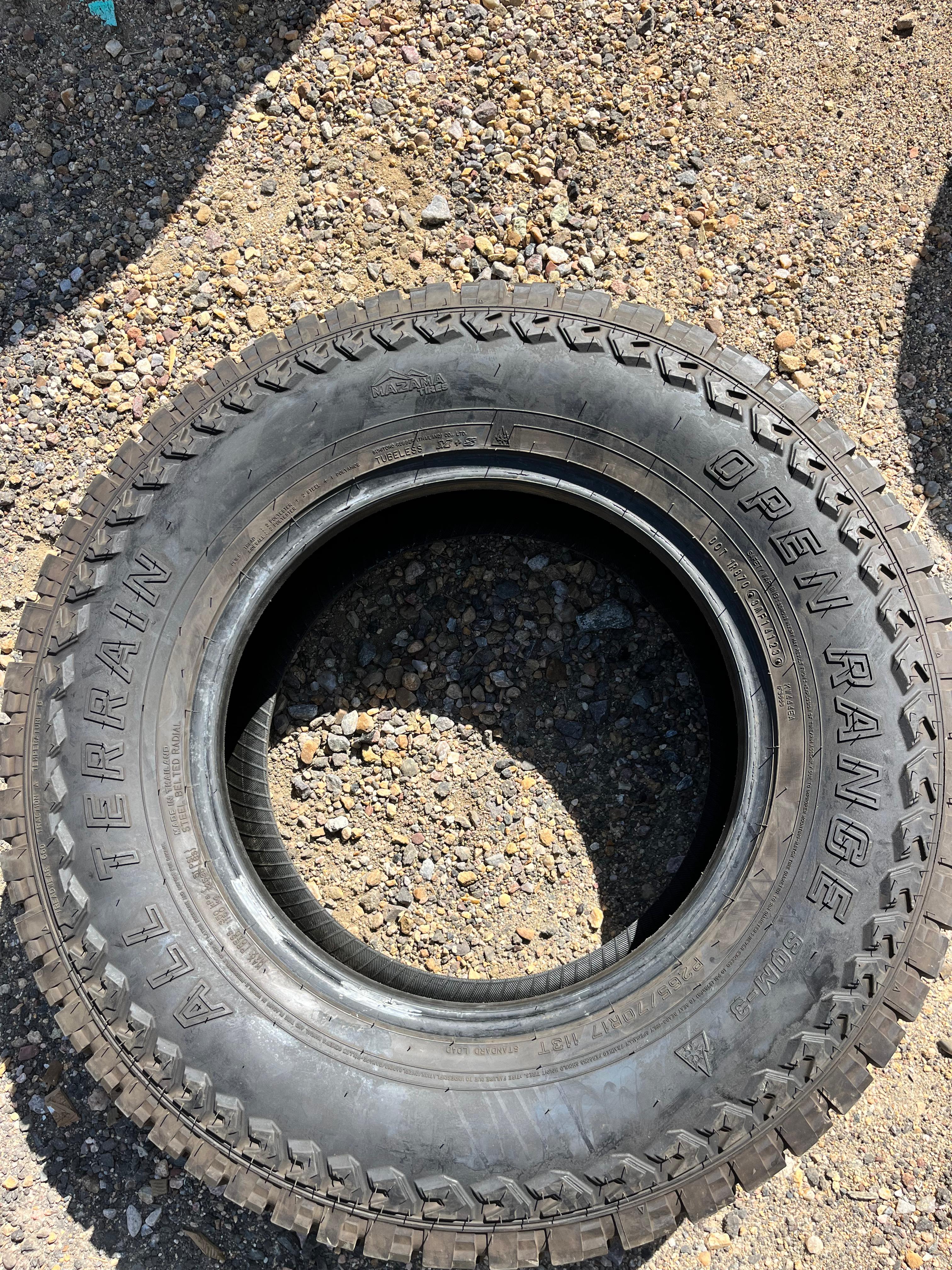 265/70R17 Set (4 Used Tires) Open Range All Terrain SQM-3