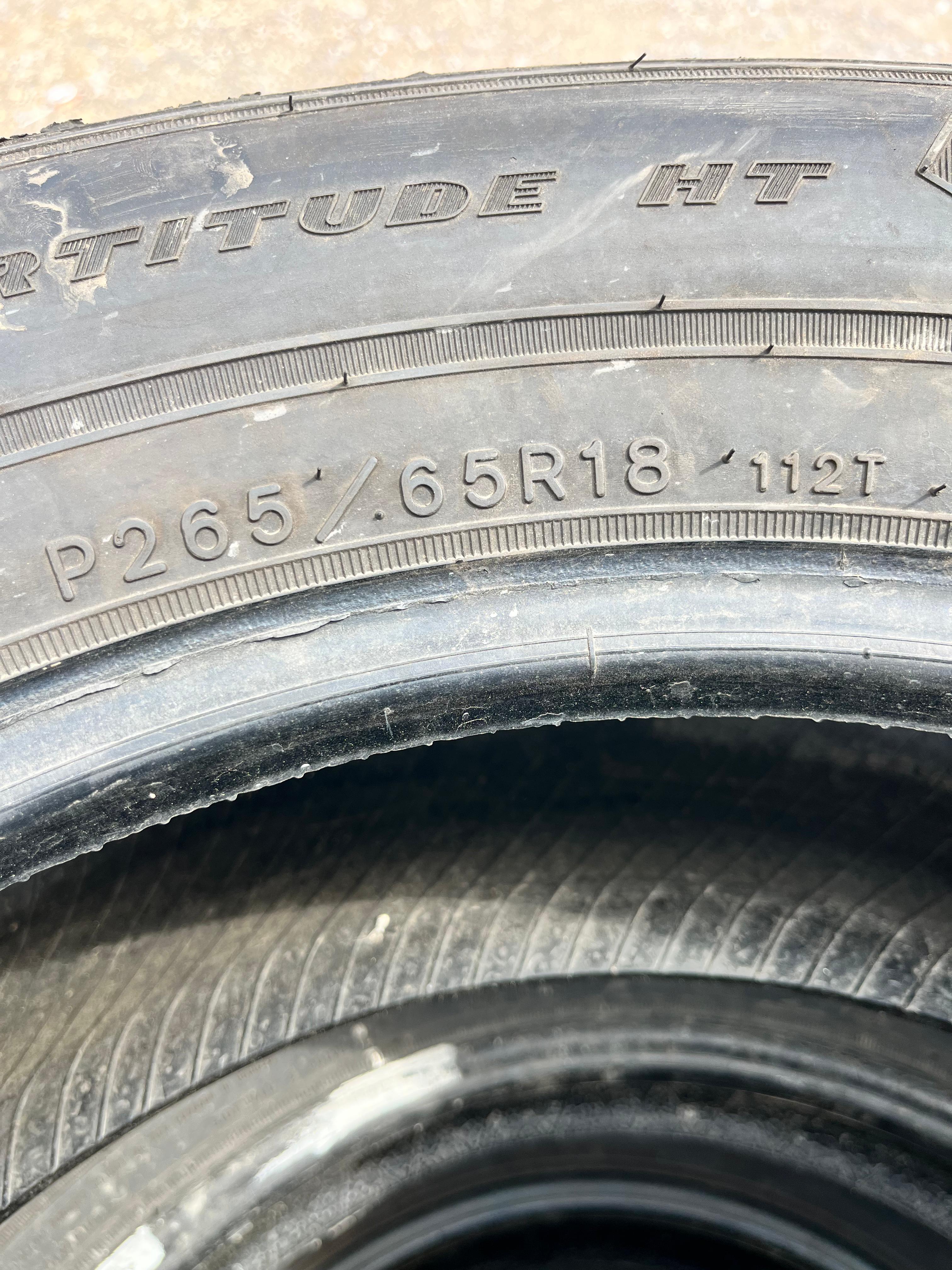 265/65R18 Set (4 Used Tires) Goodyear Wrangler (Portitude HT)