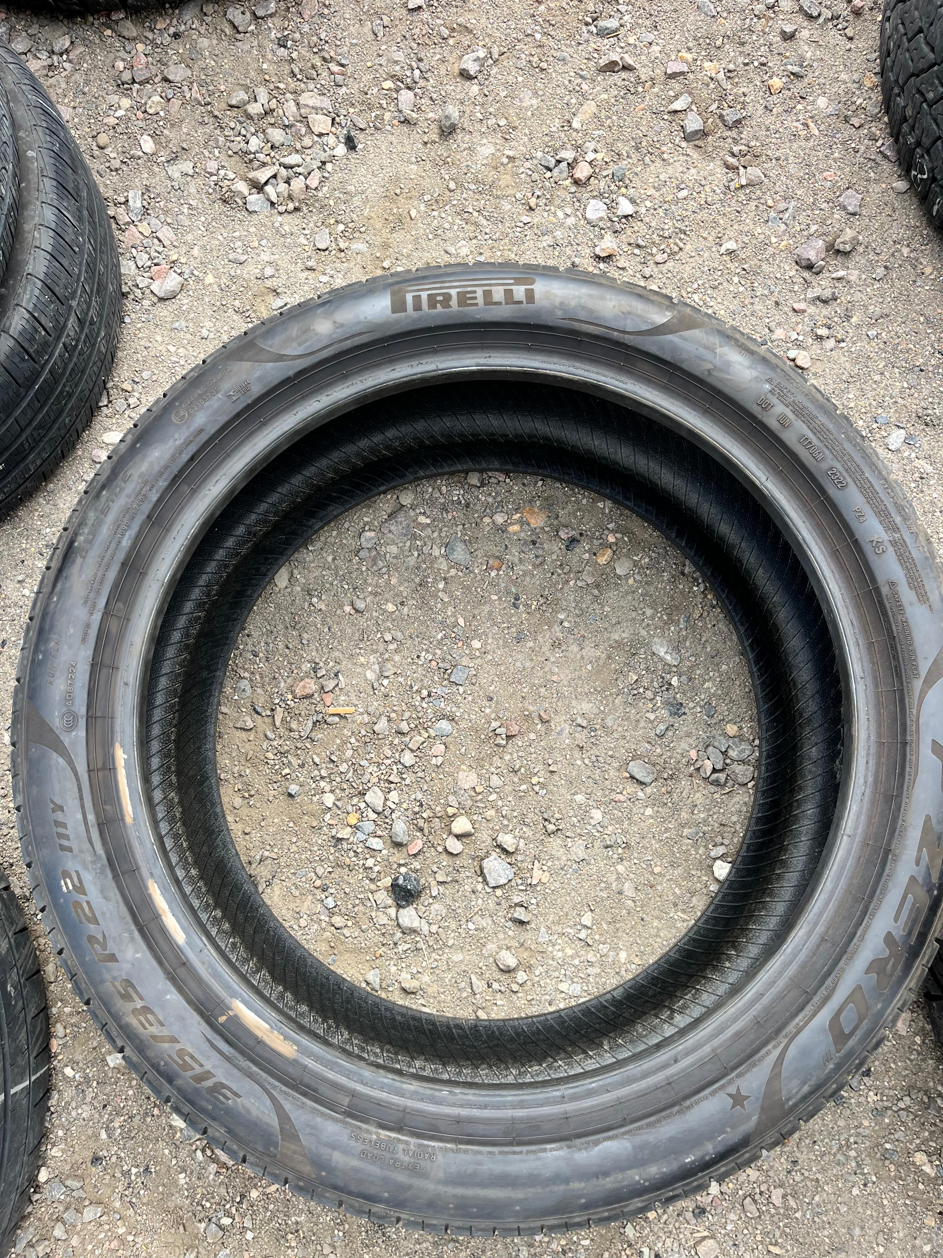 315/35R22 Pair (2 Used Tires) PIRELLI P-Zero
