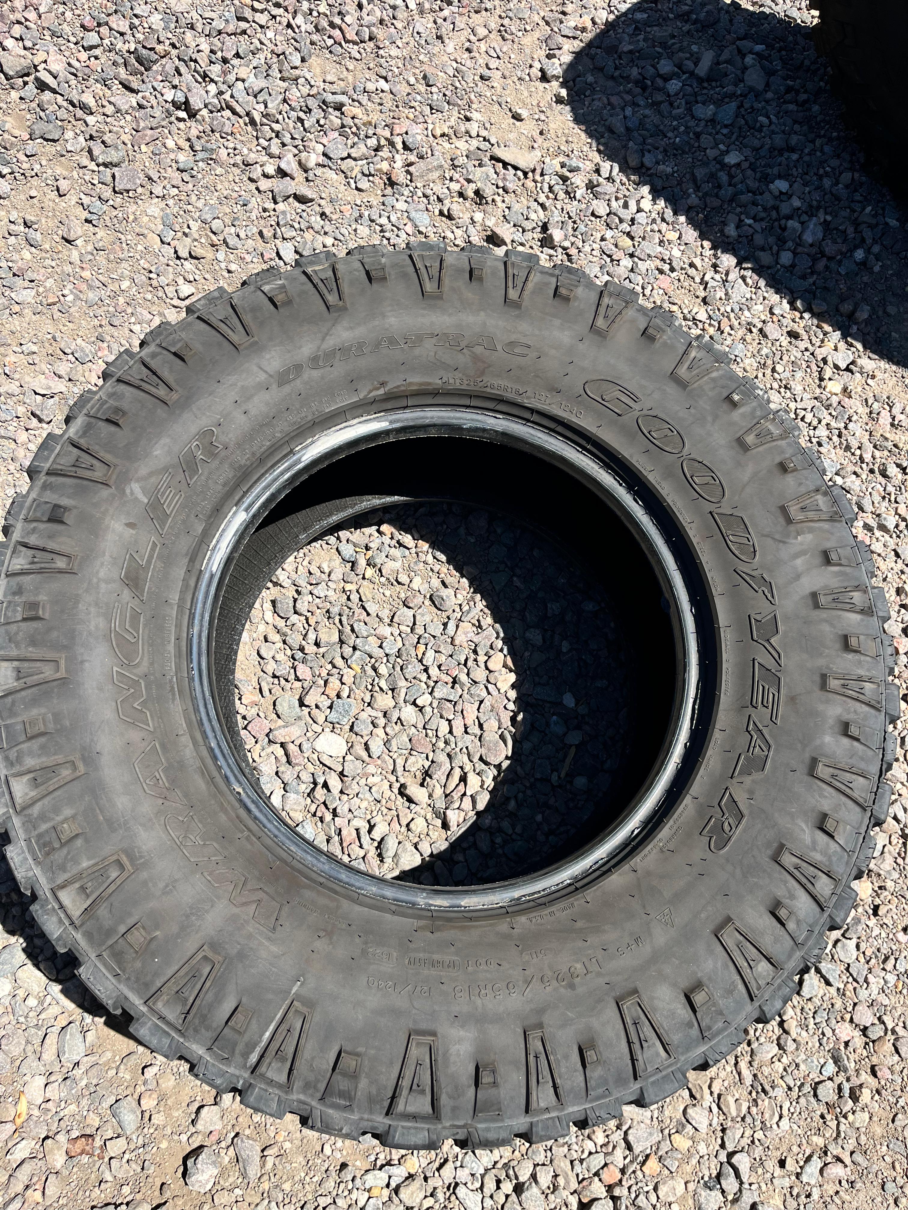 LT325/65R18 Single (1 Used Tire) Goodyear Wrangler (Duratrac)