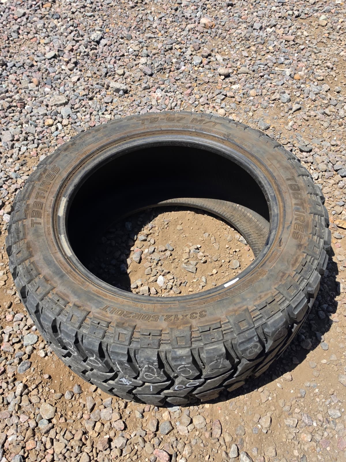 LT33X12.50R20 Single (1 Used Tire) TBB Tires TS-67