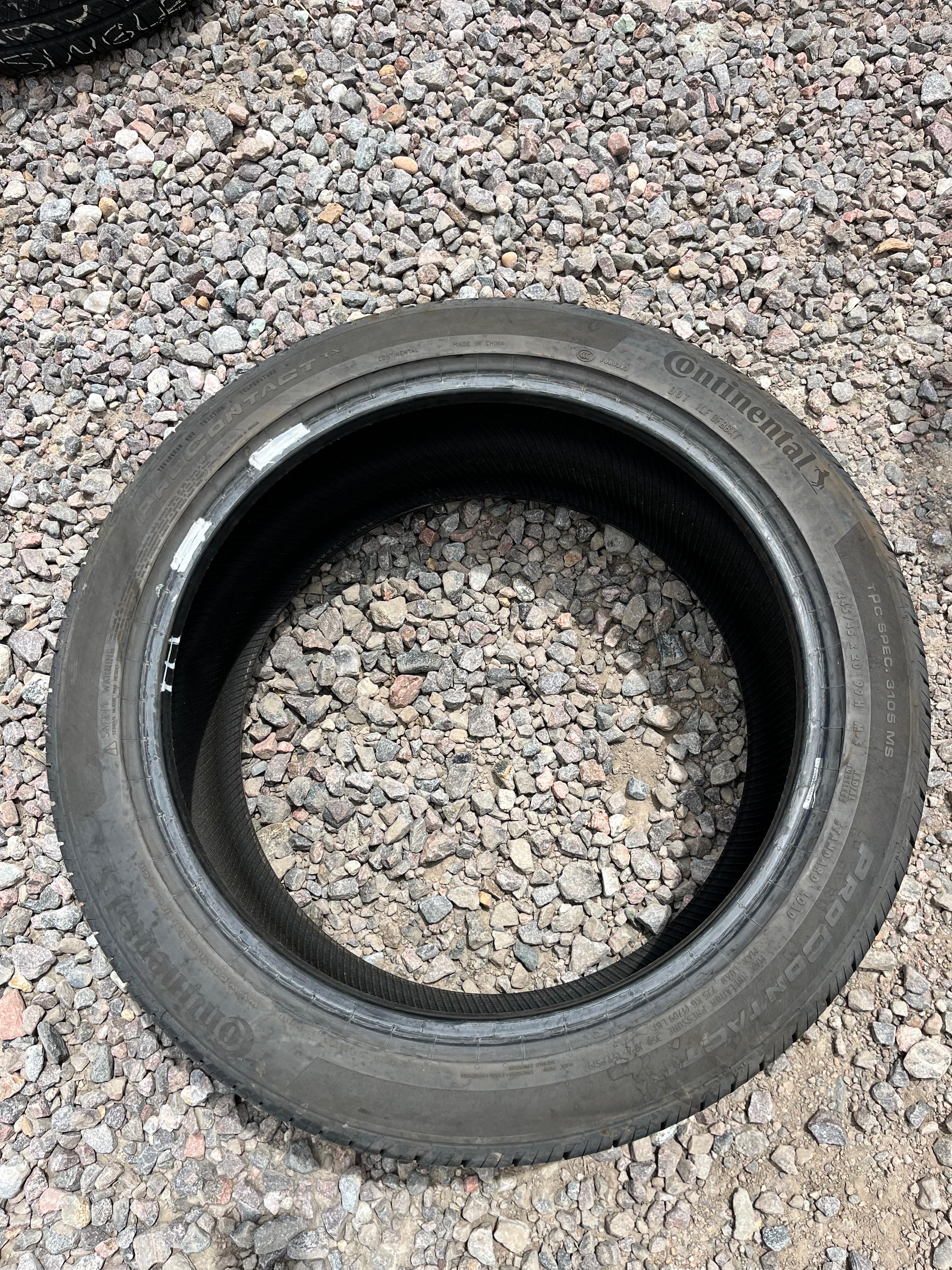 45/45ZR20 Single (1 Used Tire) Continental ControlContact