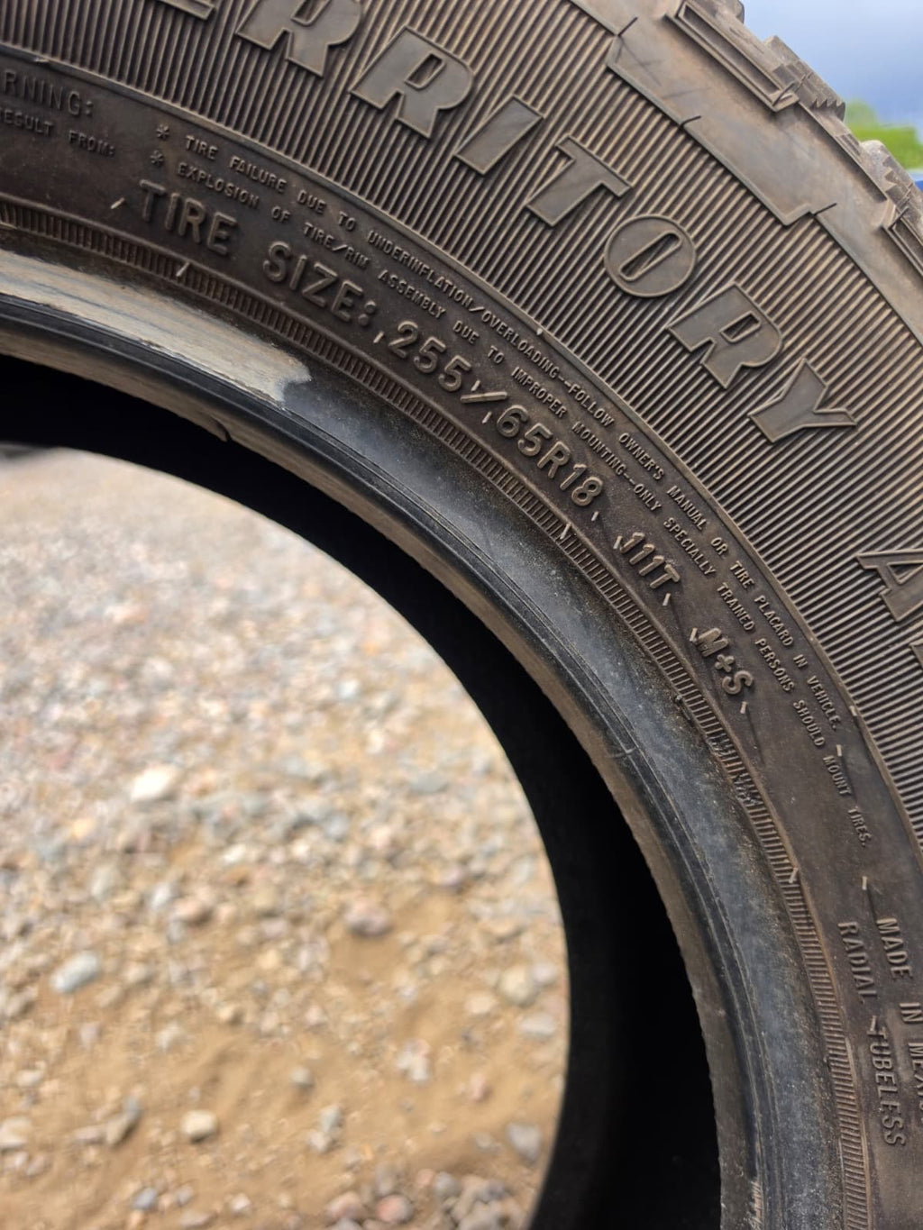 255/60R18 Single (1 Used Tire) Goodyear Wrangler Territory
