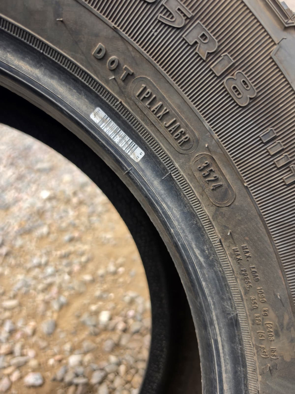 255/60R18 Single (1 Used Tire) Goodyear Wrangler Territory