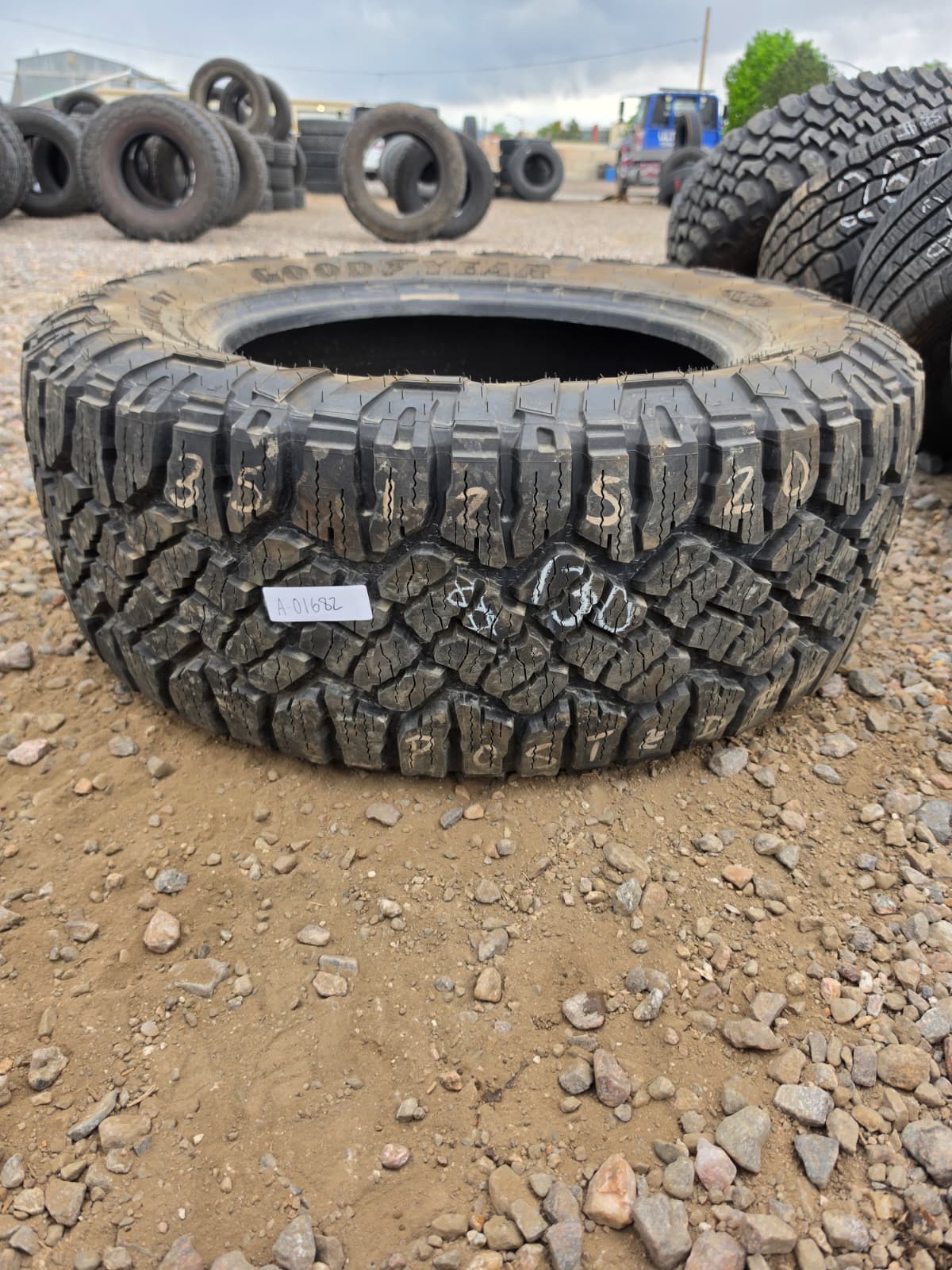 LT35X12.50R20 Single (1 Used Tire) Goodyear Wrangler DuraTrac RT