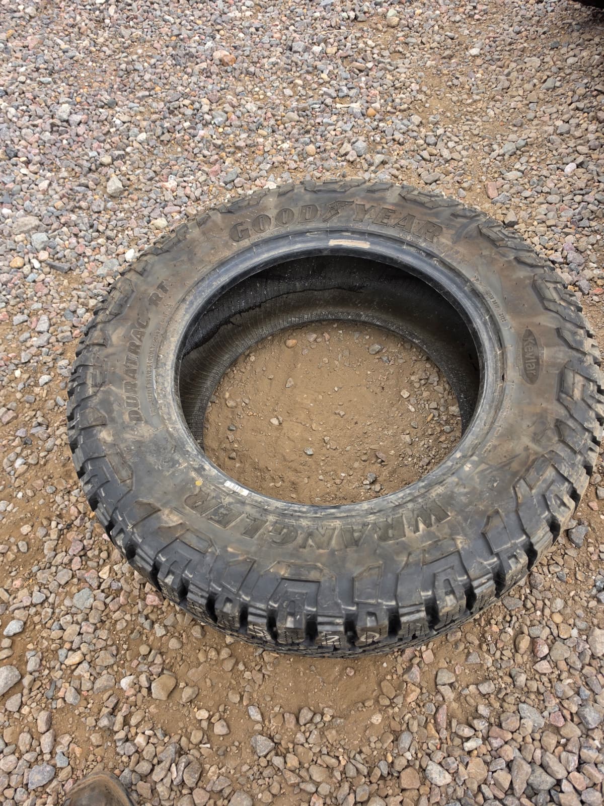 LT35X12.50R20 Single (1 Used Tire) Goodyear Wrangler DuraTrac RT