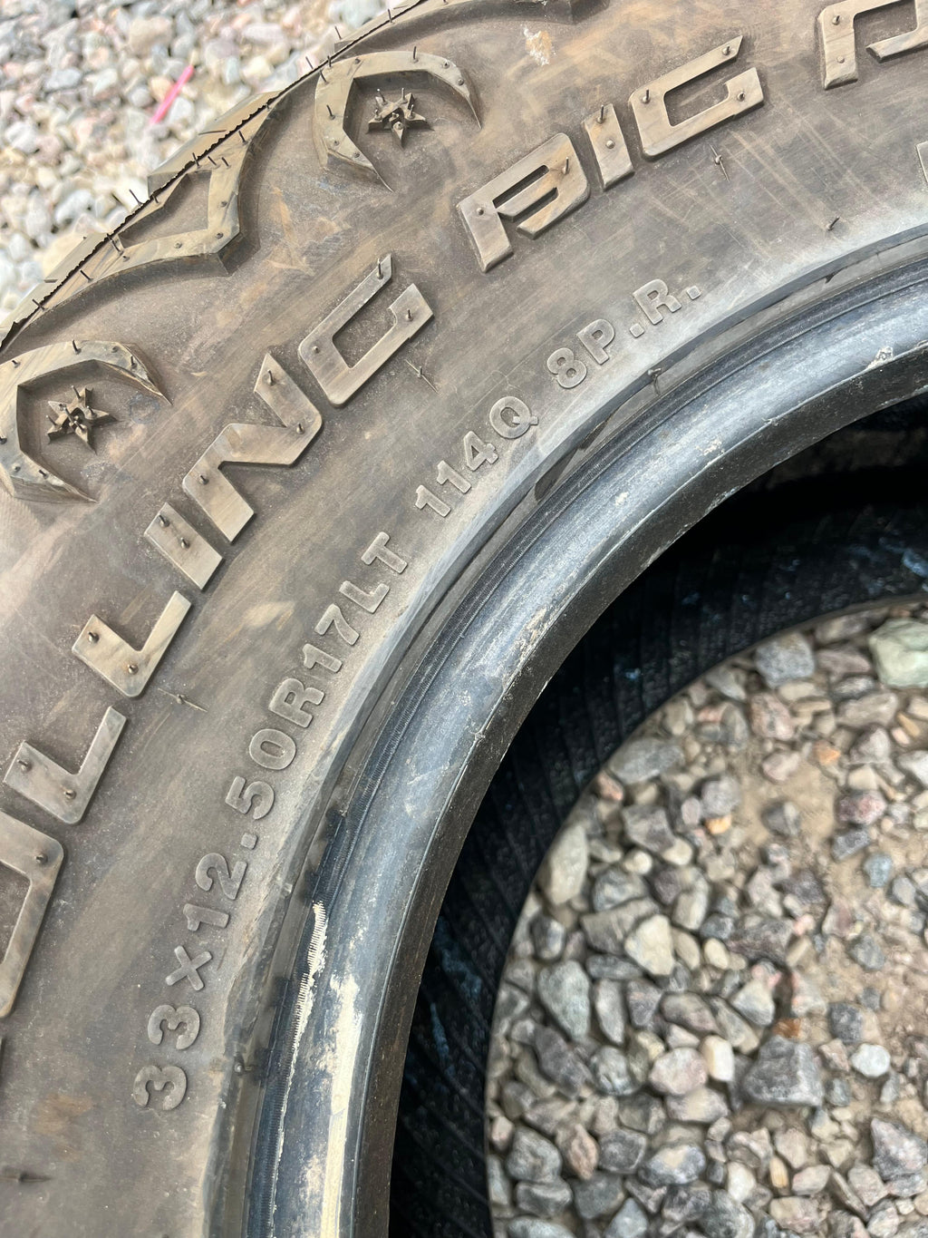 LT33x12.50R17 Single (1 Used Tire) Rolling Big Power Repulsor