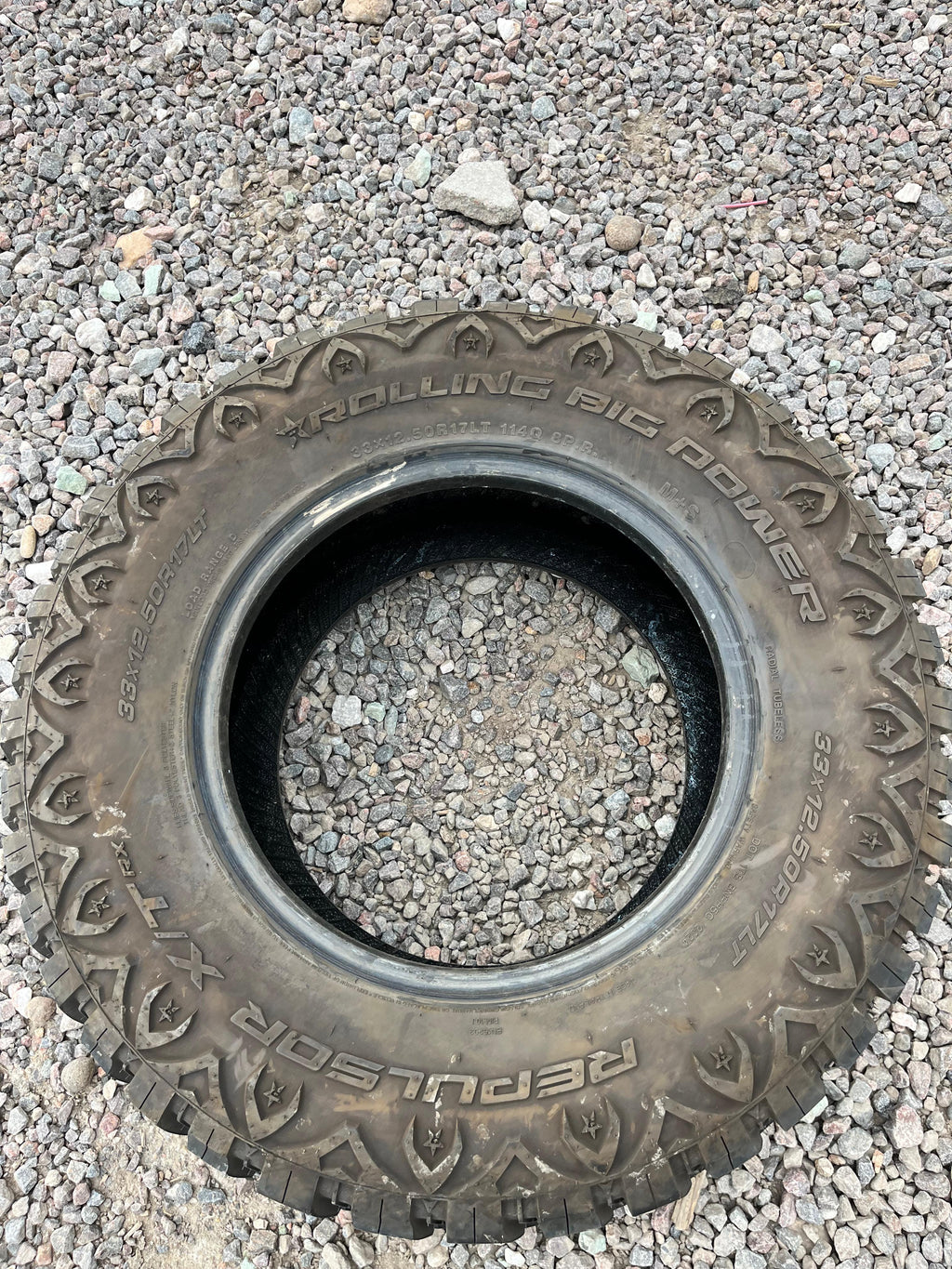 LT33x12.50R17 Single (1 Used Tire) Rolling Big Power Repulsor