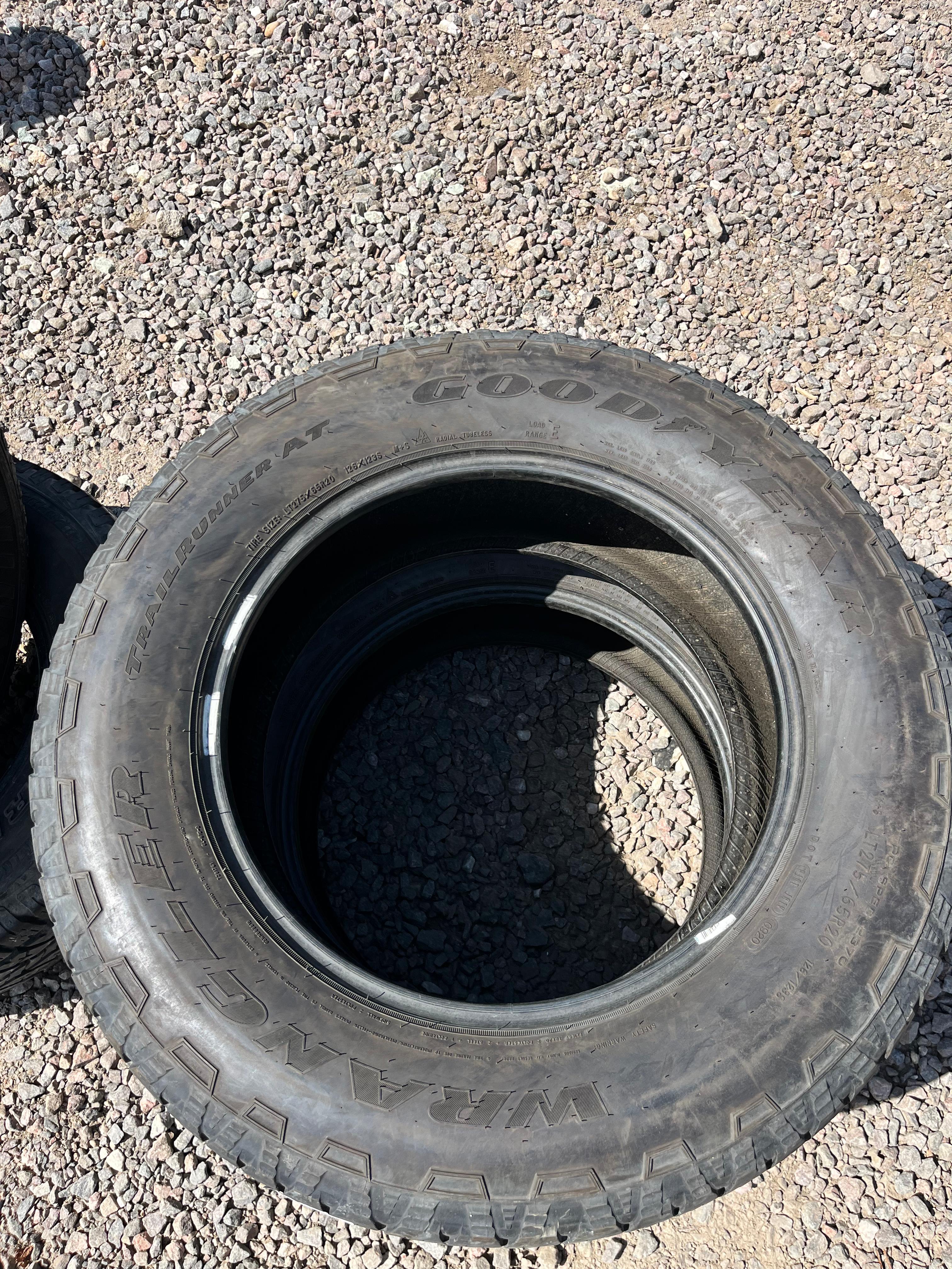 LT275/65R20 Pair (2 Used Tires) Goodyear (TrailRunnerAT)