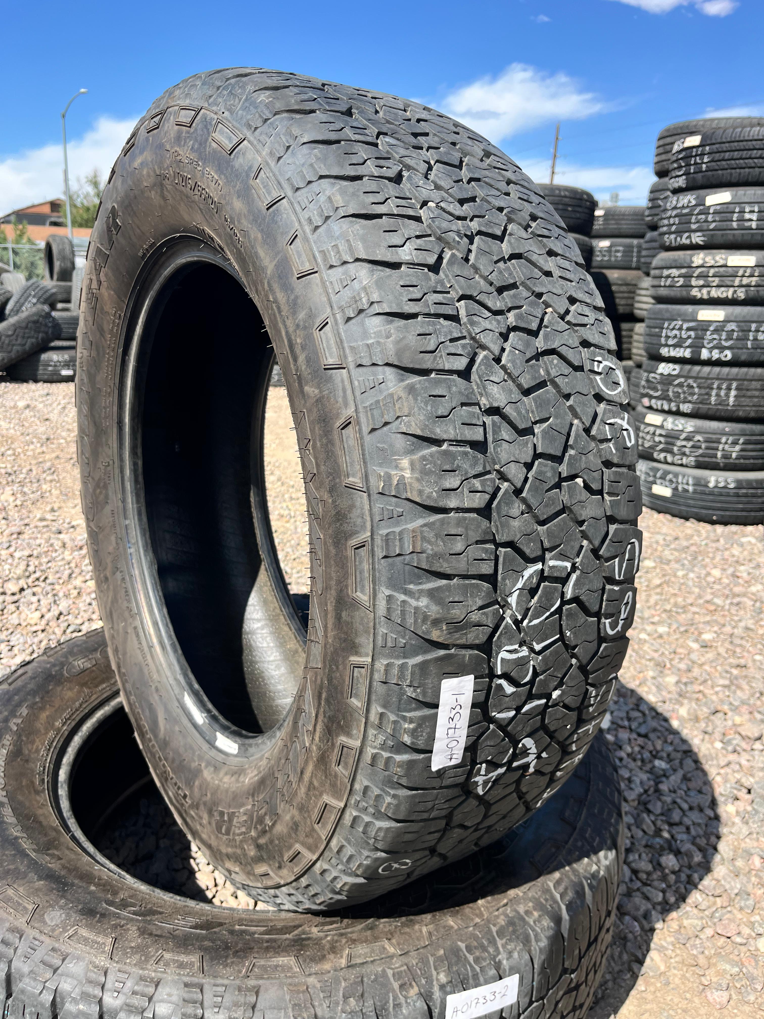 LT275/65R20 Pair (2 Used Tires) Goodyear (TrailRunnerAT)