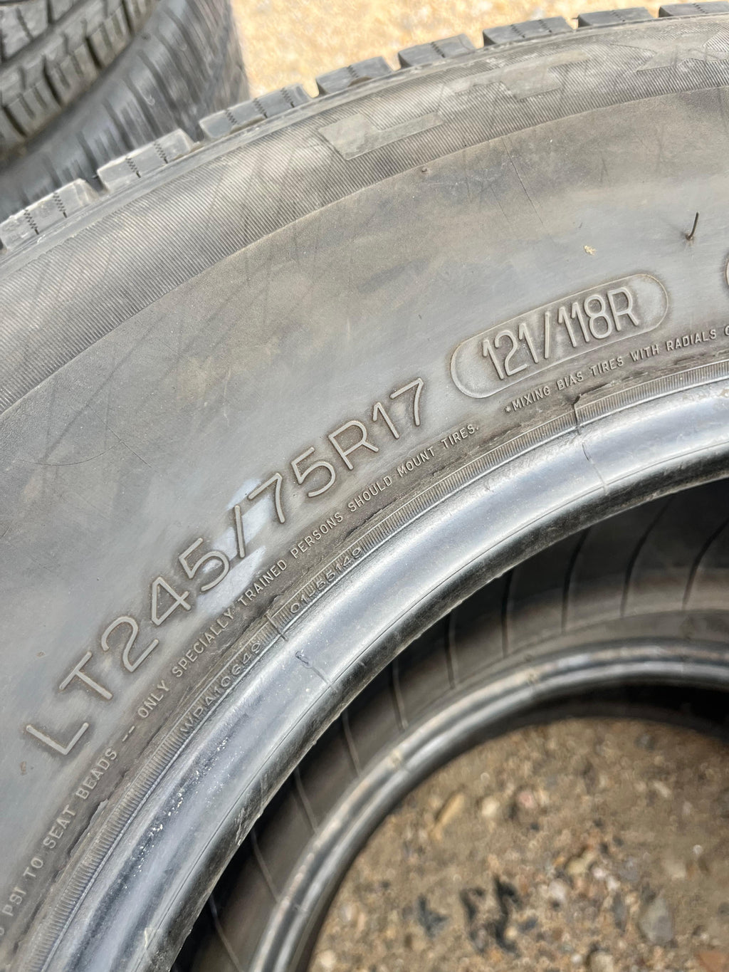 LT245/75R17 Pair (2 Used Tires) Michelin LTX