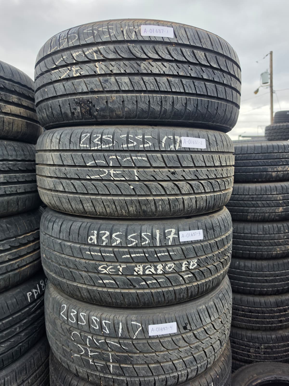 235/55R17 Set (4 Used Tires) Radar DiMax AS-9
