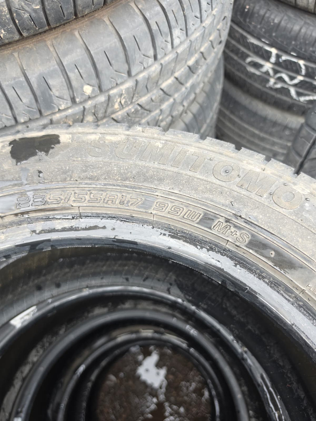 235/55R17 Pair (2 Used Tires) Sumitomo HTR