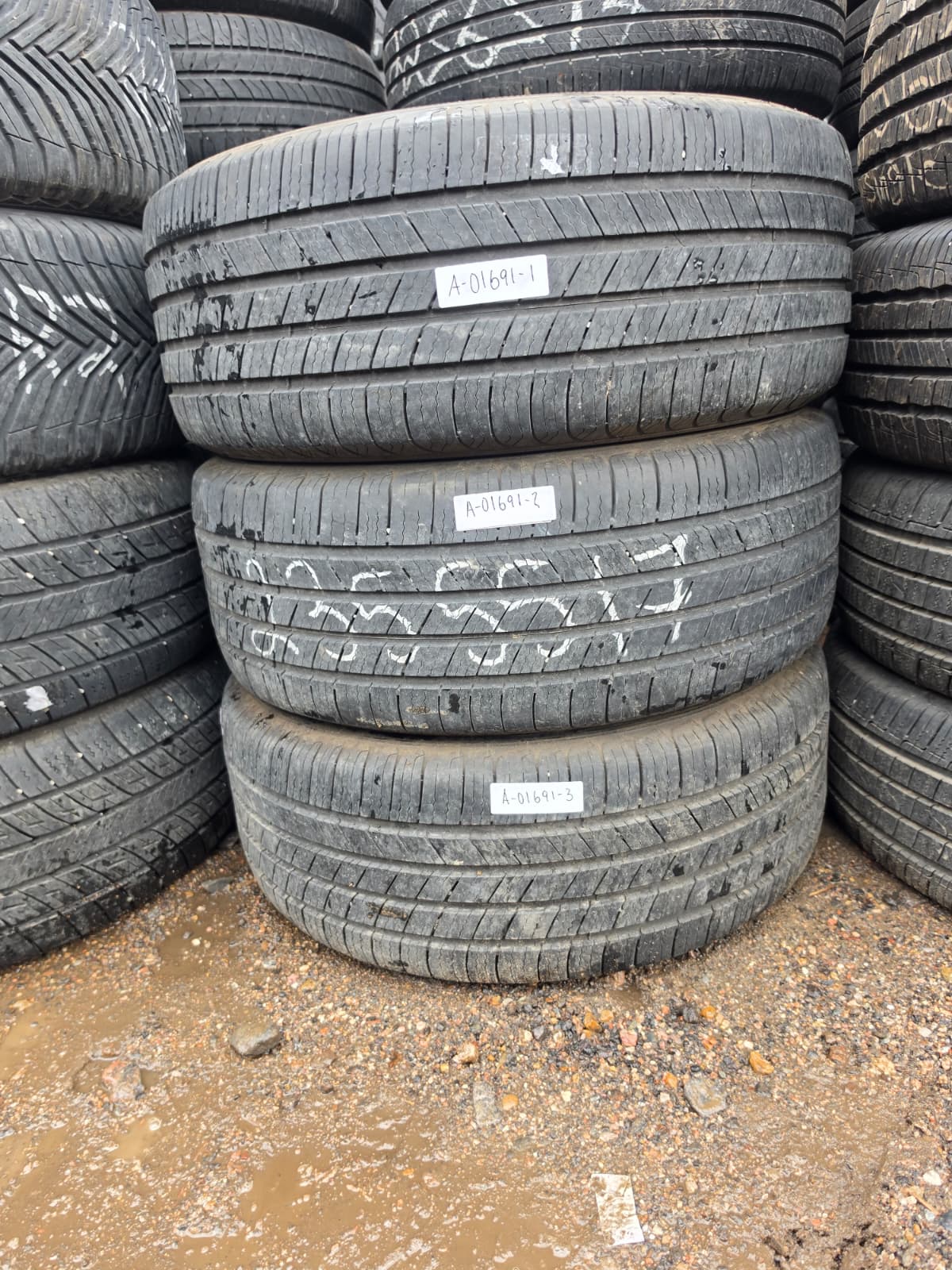 235/55R17 (3 Used Tires) Michelin Defender