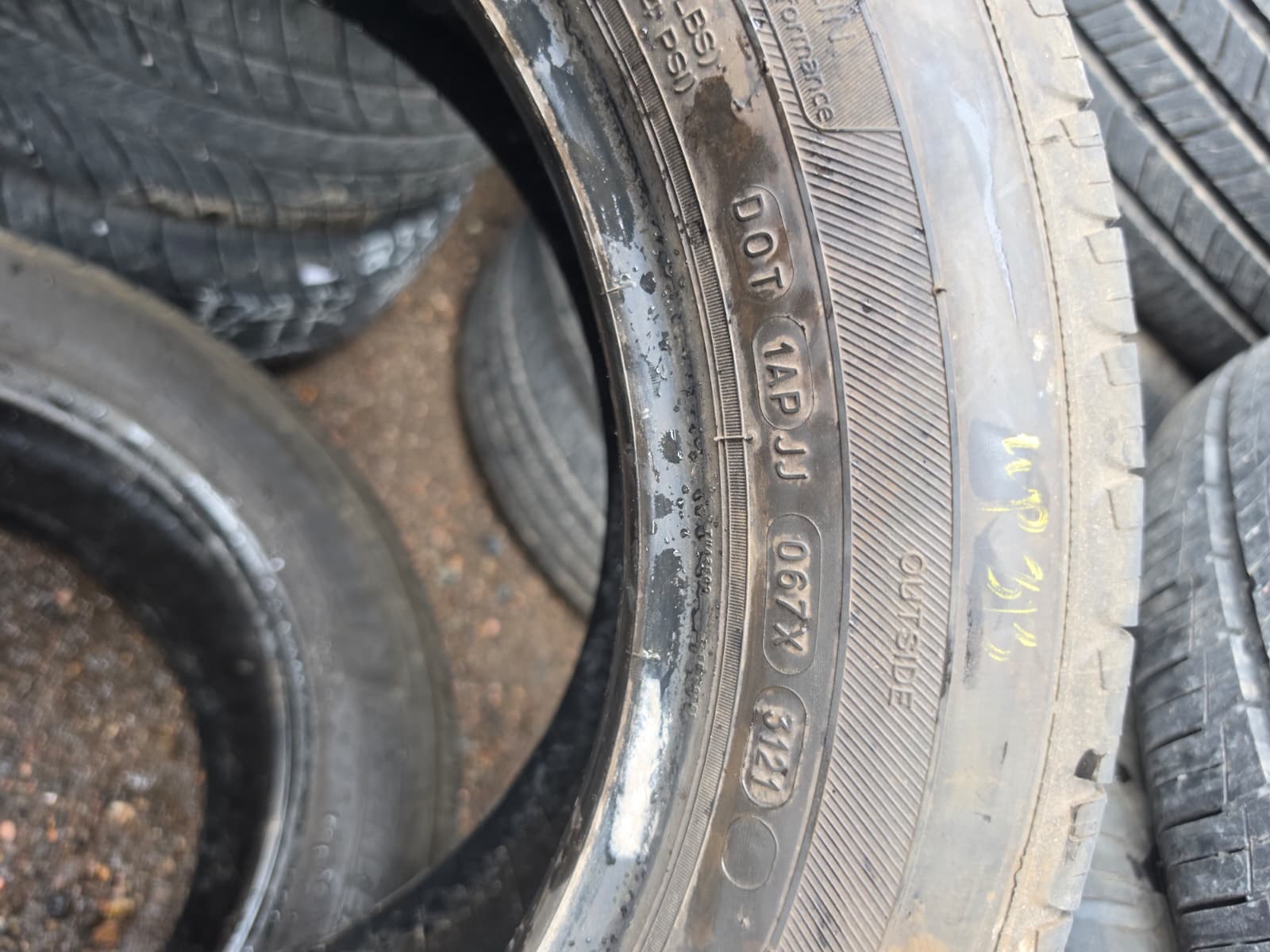 235/55R17 (3 Used Tires) Michelin Defender