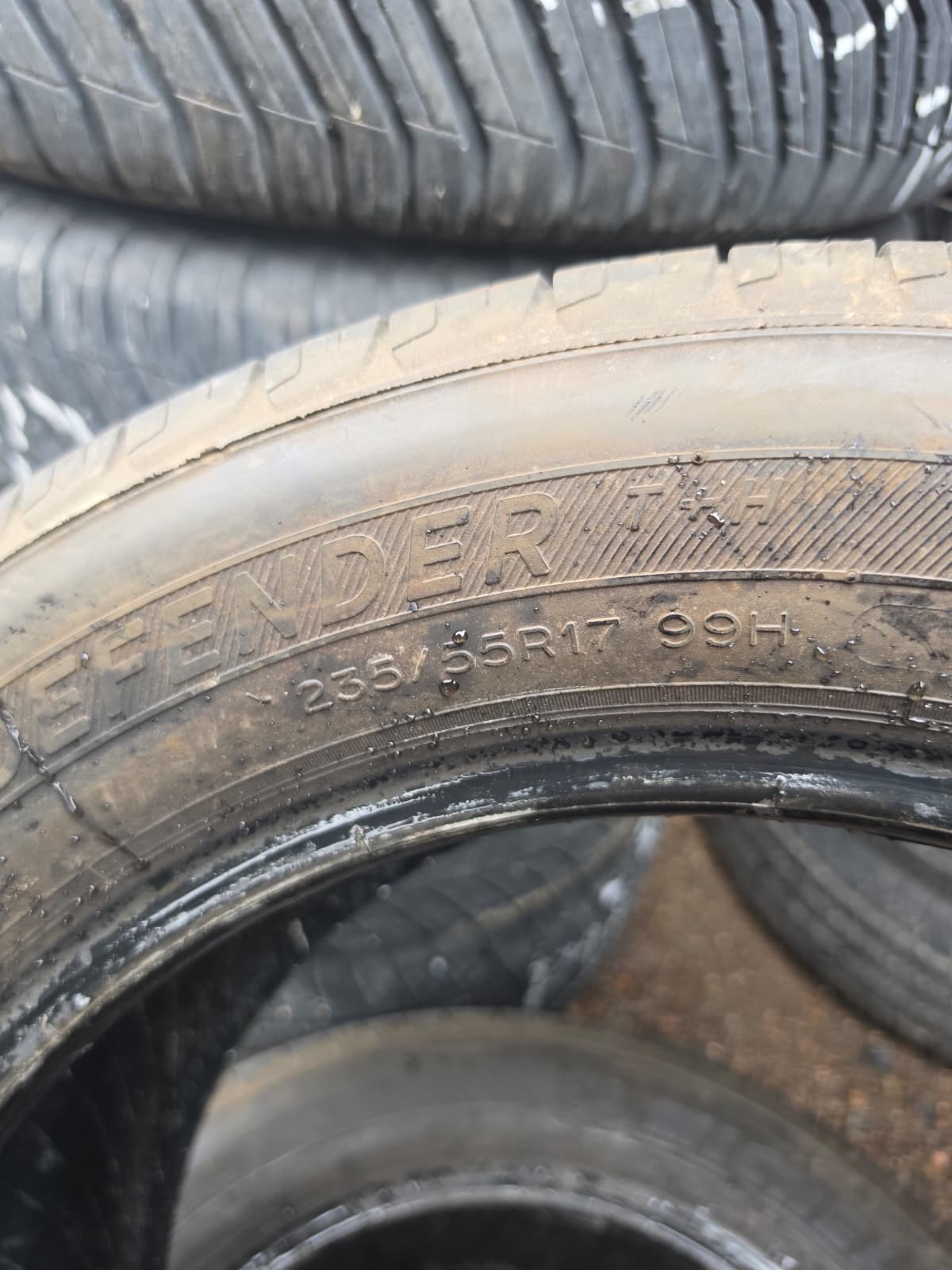 235/55R17 (3 Used Tires) Michelin Defender