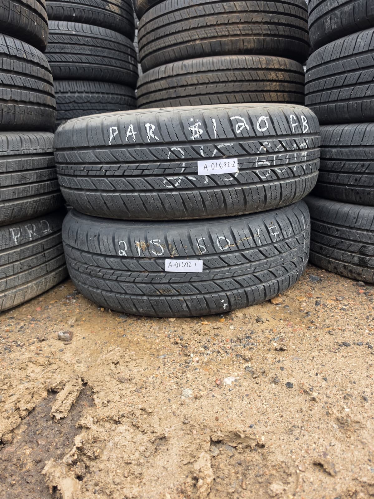 215/60R17 Pair (2 Used Tires) Eldorado TourMax GFT